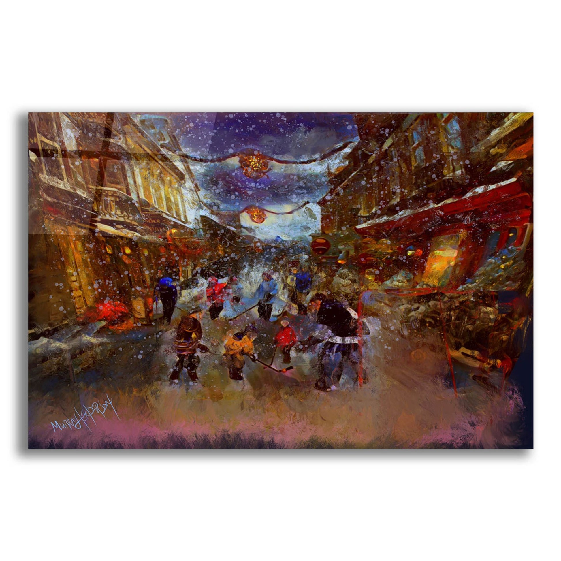 Epic Art 'Street Game 2' by Murray Henderson Fine Art, Acrylic Glass Wall Art,16x12