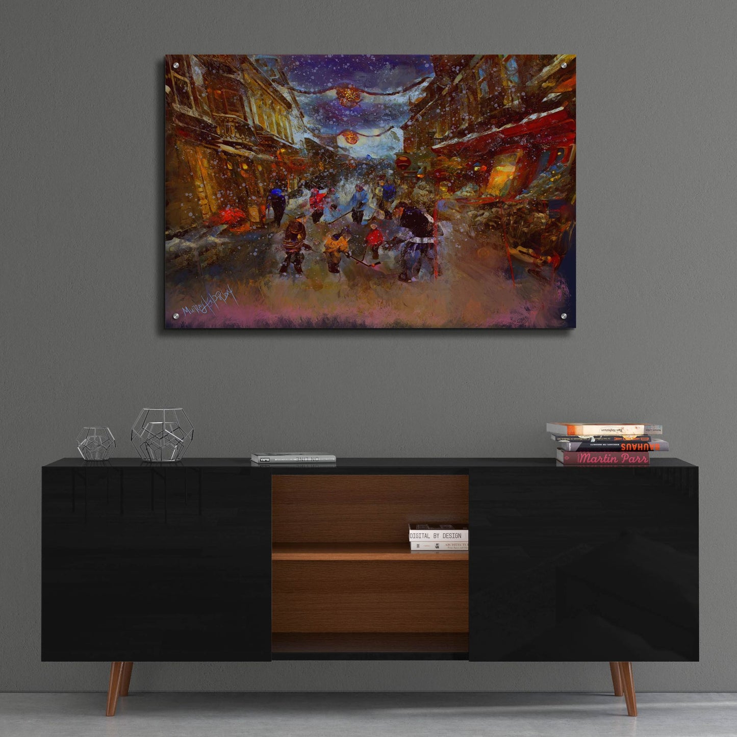 Epic Art 'Street Game 2' by Murray Henderson Fine Art, Acrylic Glass Wall Art,36x24