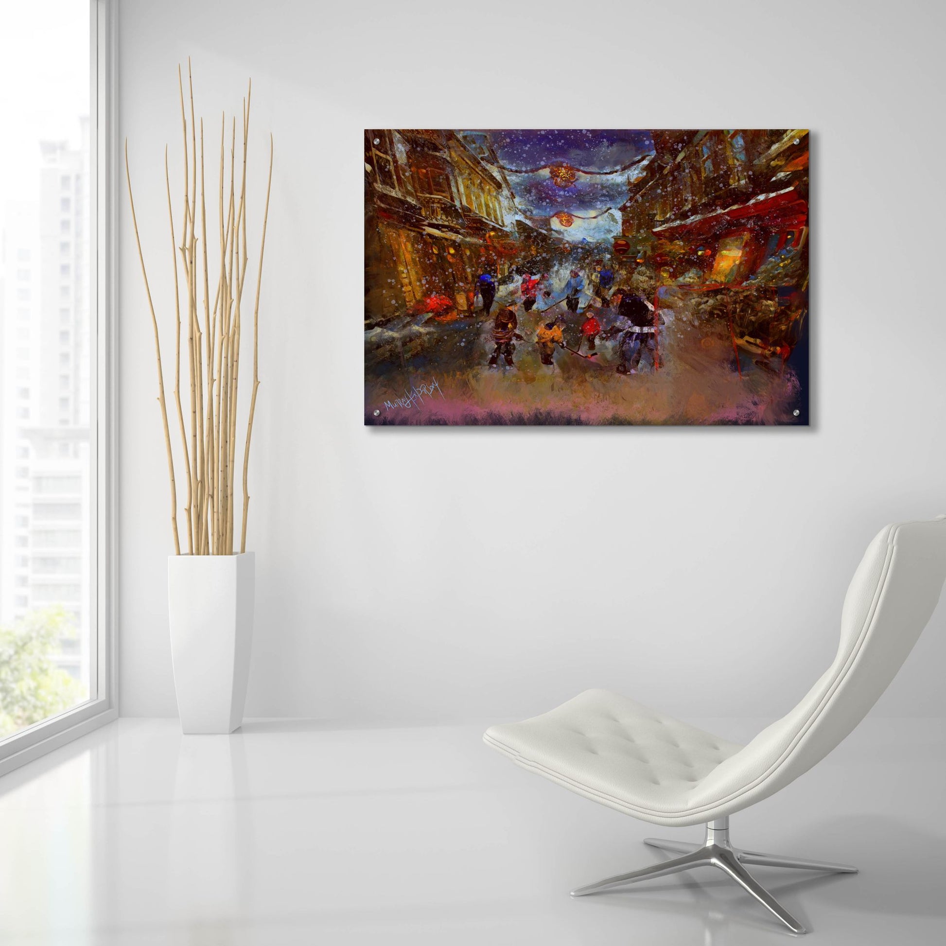 Epic Art 'Street Game 2' by Murray Henderson Fine Art, Acrylic Glass Wall Art,36x24