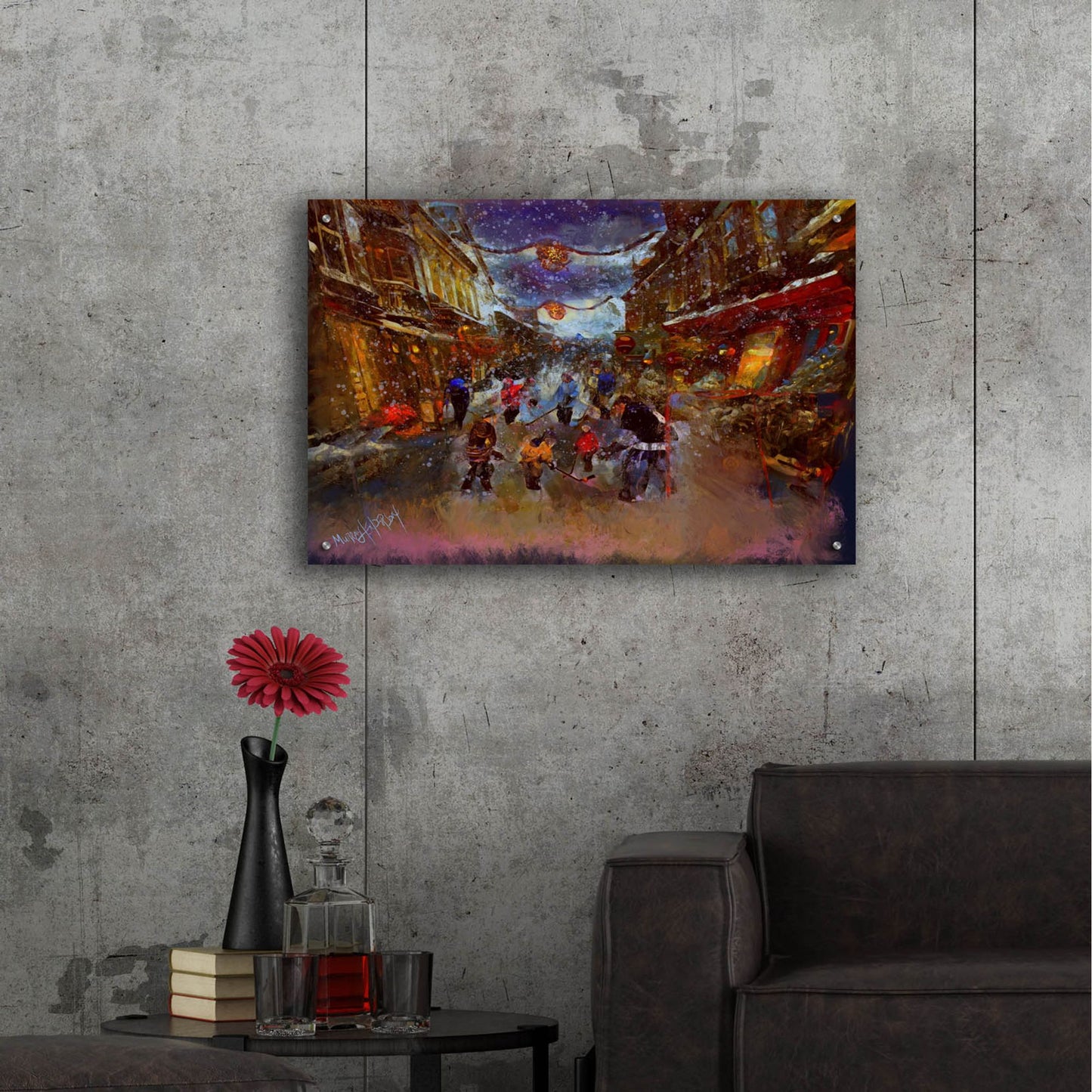 Epic Art 'Street Game 2' by Murray Henderson Fine Art, Acrylic Glass Wall Art,36x24