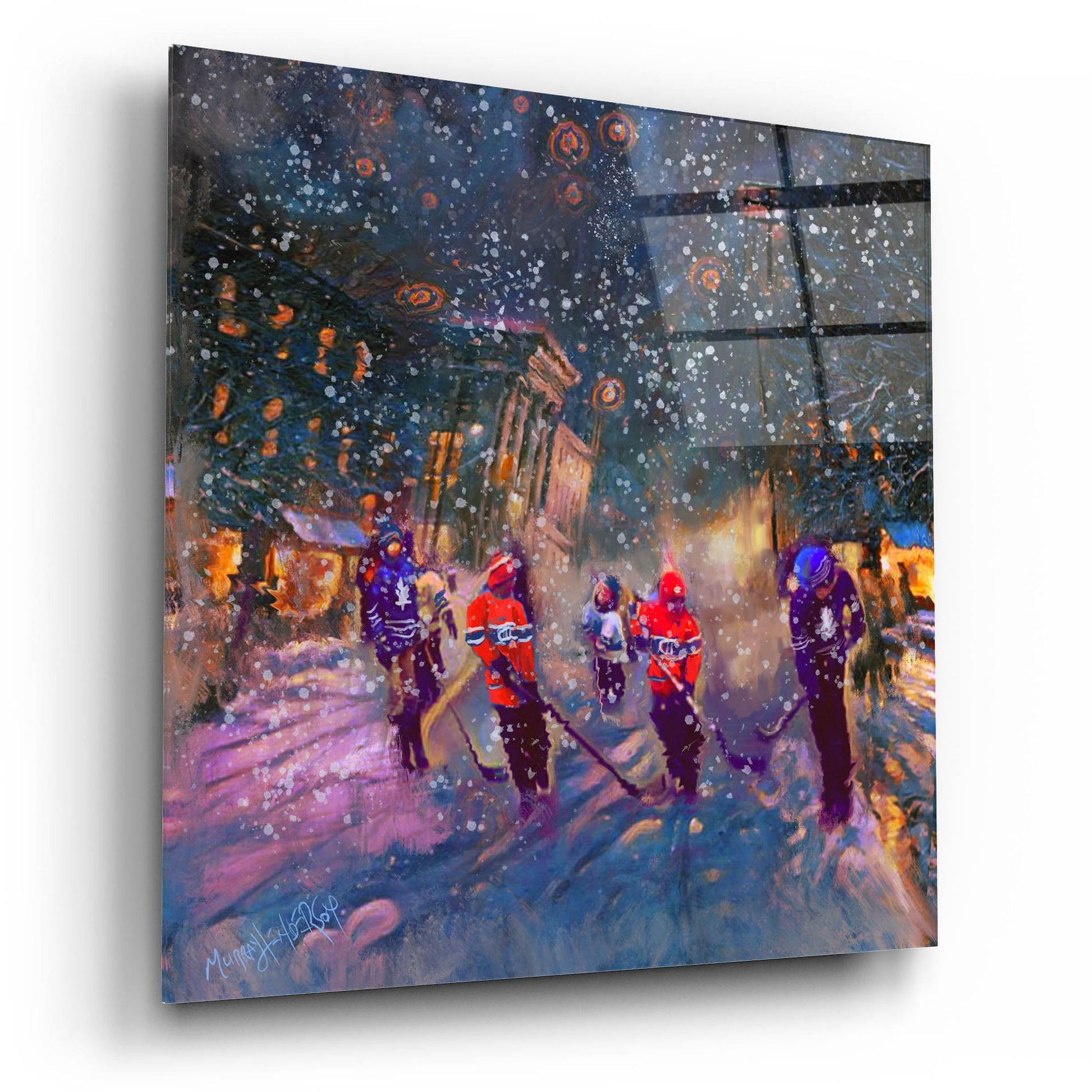 Epic Art 'Street Game' by Murray Henderson Fine Art, Acrylic Glass Wall Art,12x12