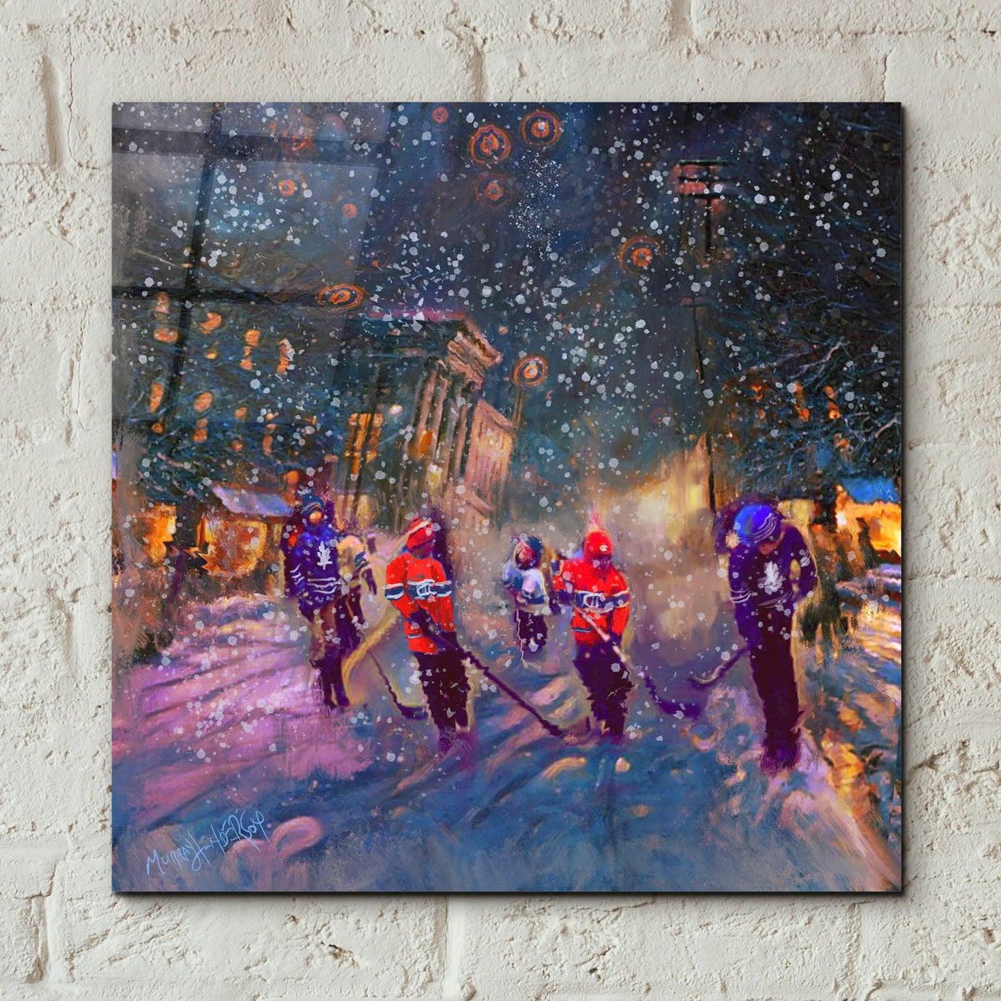 Epic Art 'Street Game' by Murray Henderson Fine Art, Acrylic Glass Wall Art,12x12
