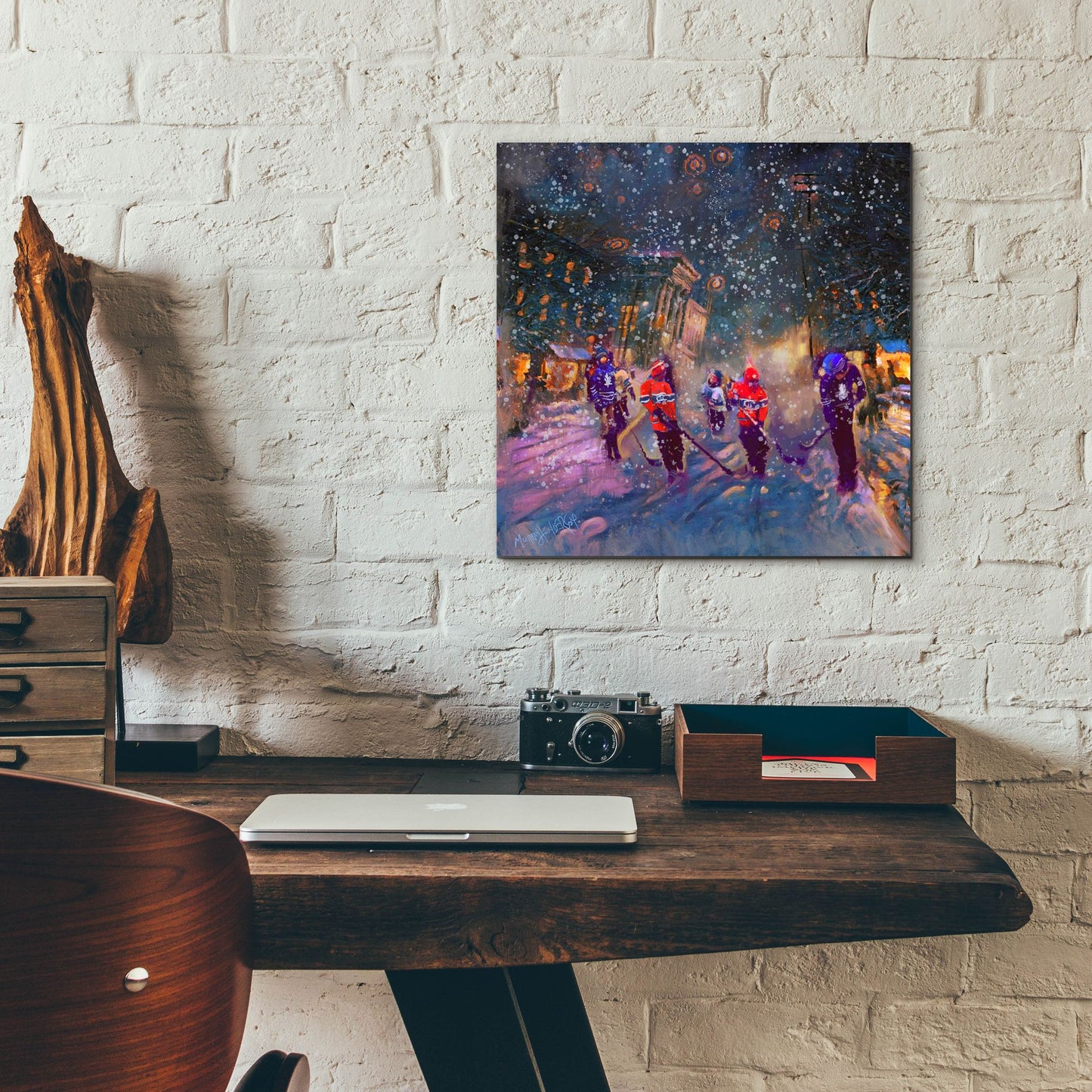 Epic Art 'Street Game' by Murray Henderson Fine Art, Acrylic Glass Wall Art,12x12