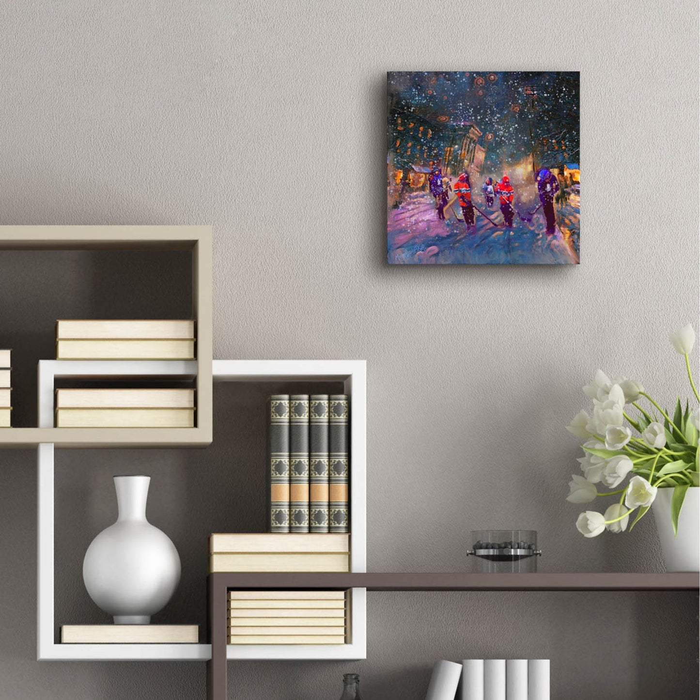 Epic Art 'Street Game' by Murray Henderson Fine Art, Acrylic Glass Wall Art,12x12