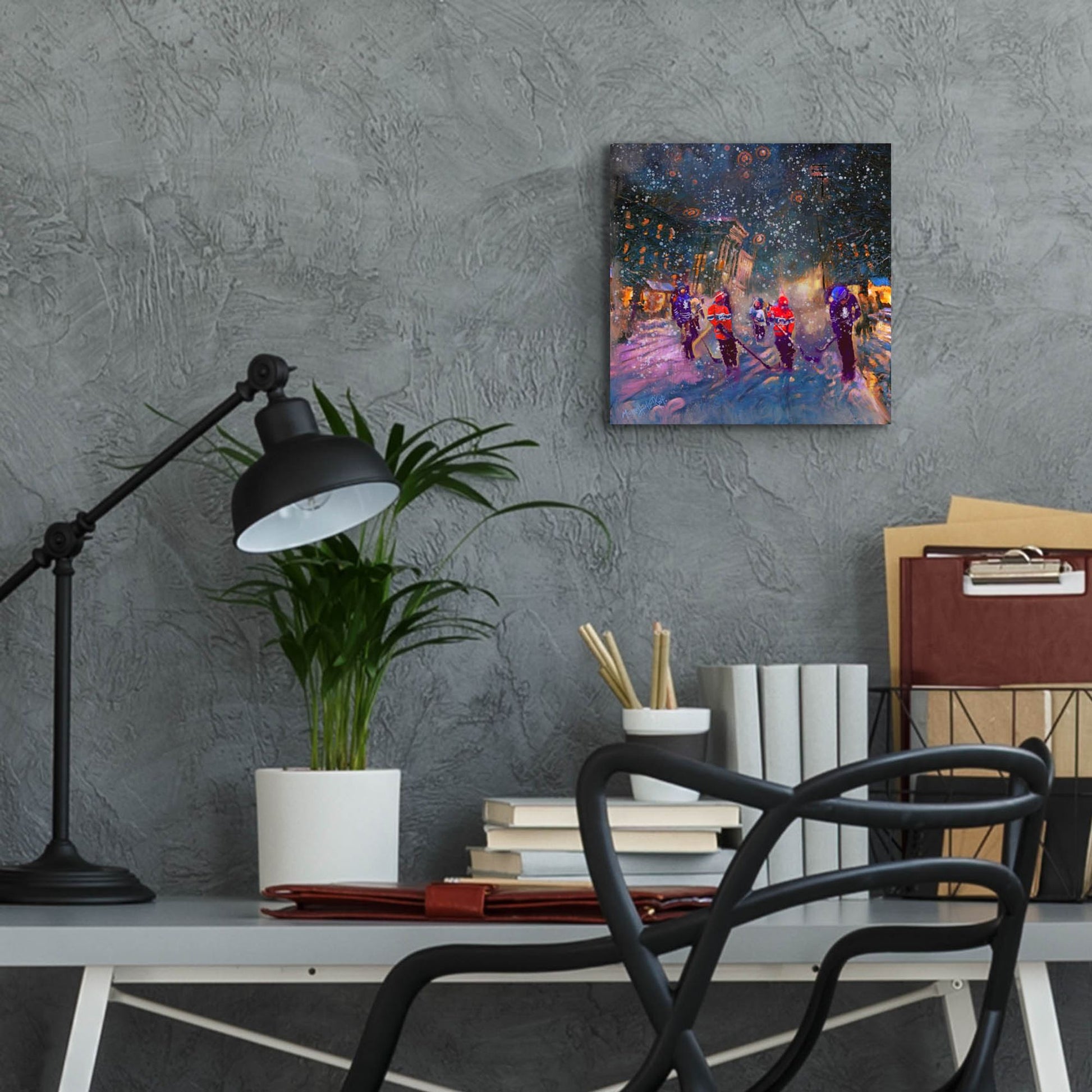 Epic Art 'Street Game' by Murray Henderson Fine Art, Acrylic Glass Wall Art,12x12