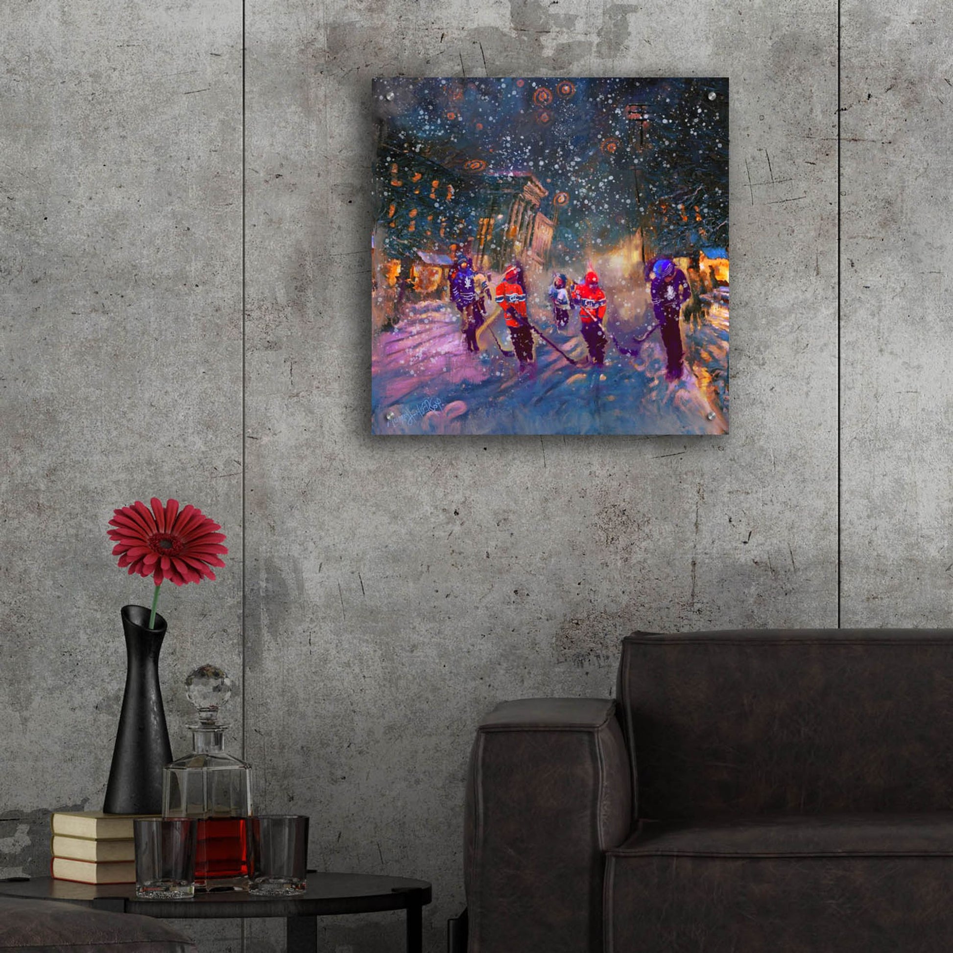 Epic Art 'Street Game' by Murray Henderson Fine Art, Acrylic Glass Wall Art,24x24