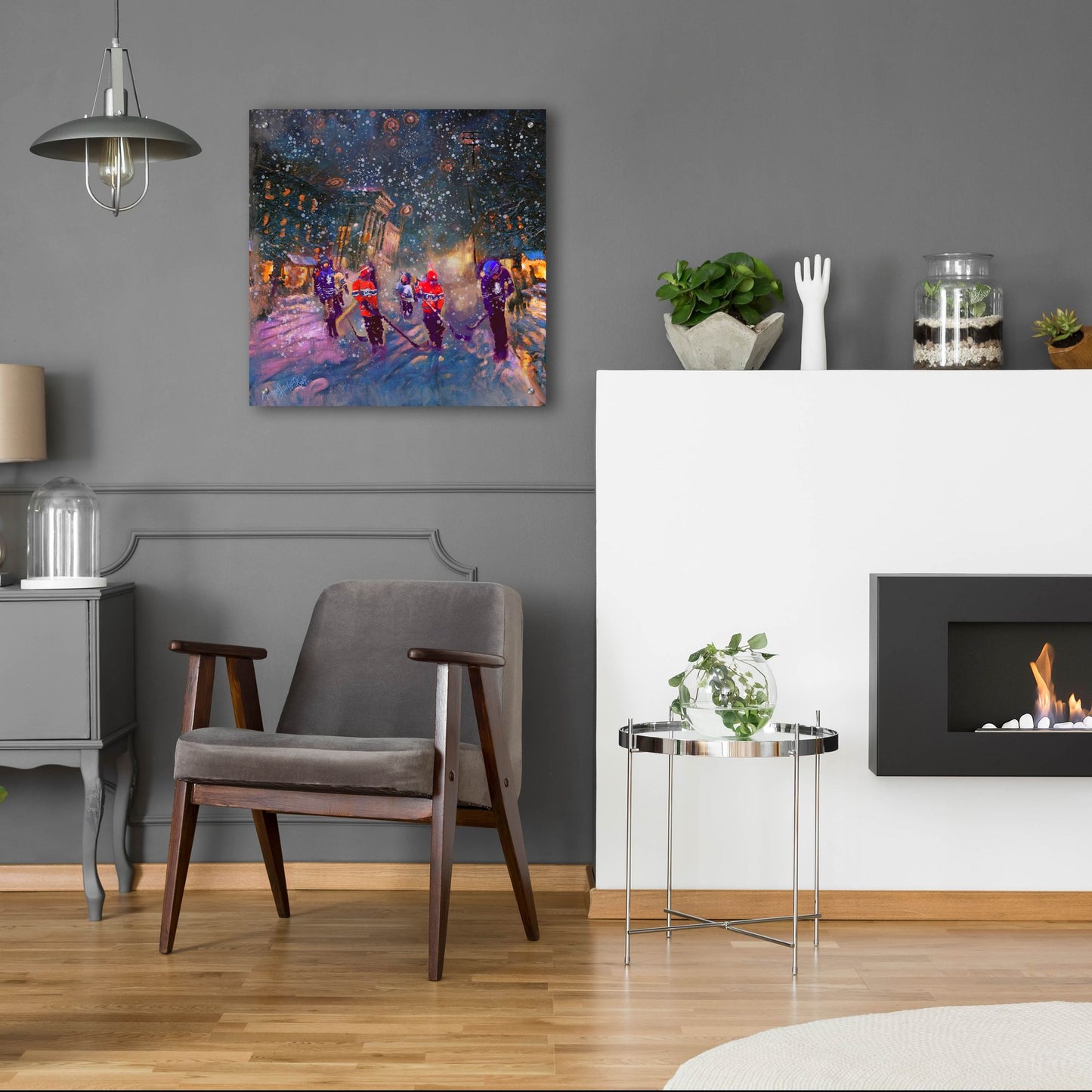 Epic Art 'Street Game' by Murray Henderson Fine Art, Acrylic Glass Wall Art,24x24