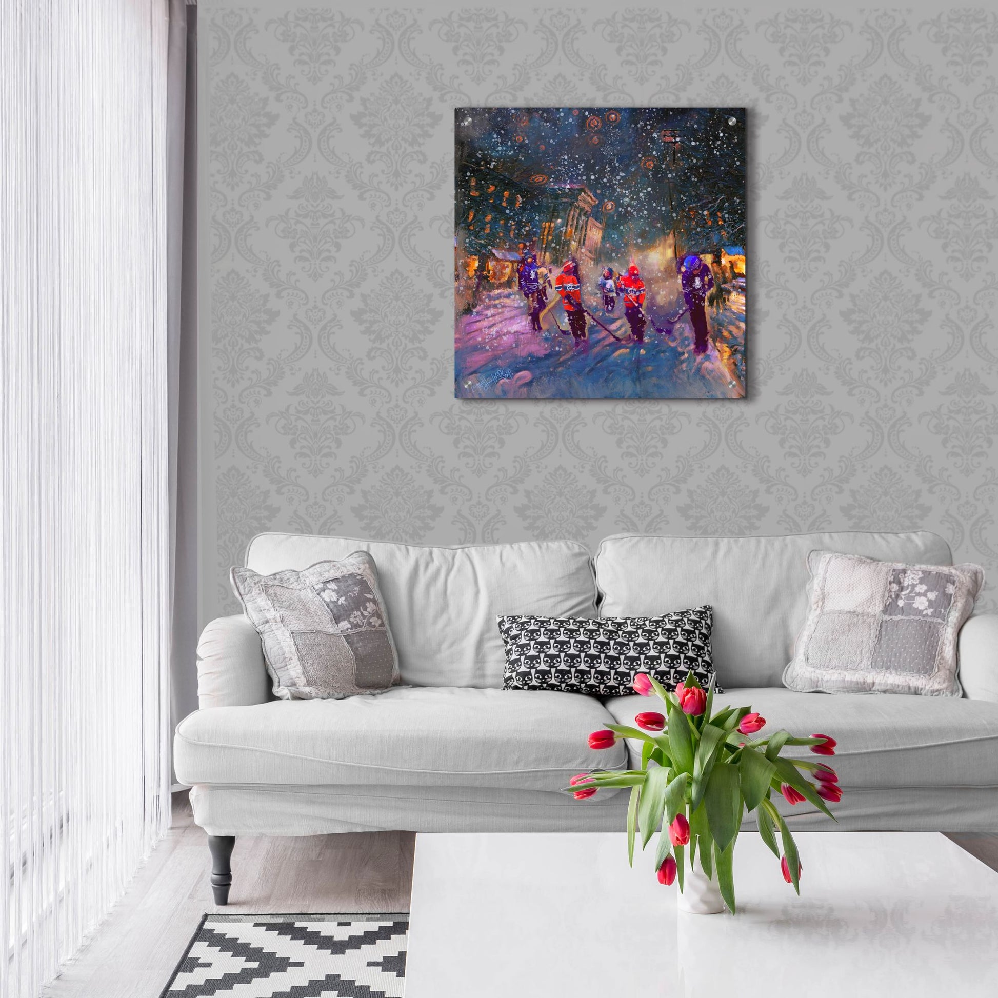 Epic Art 'Street Game' by Murray Henderson Fine Art, Acrylic Glass Wall Art,24x24