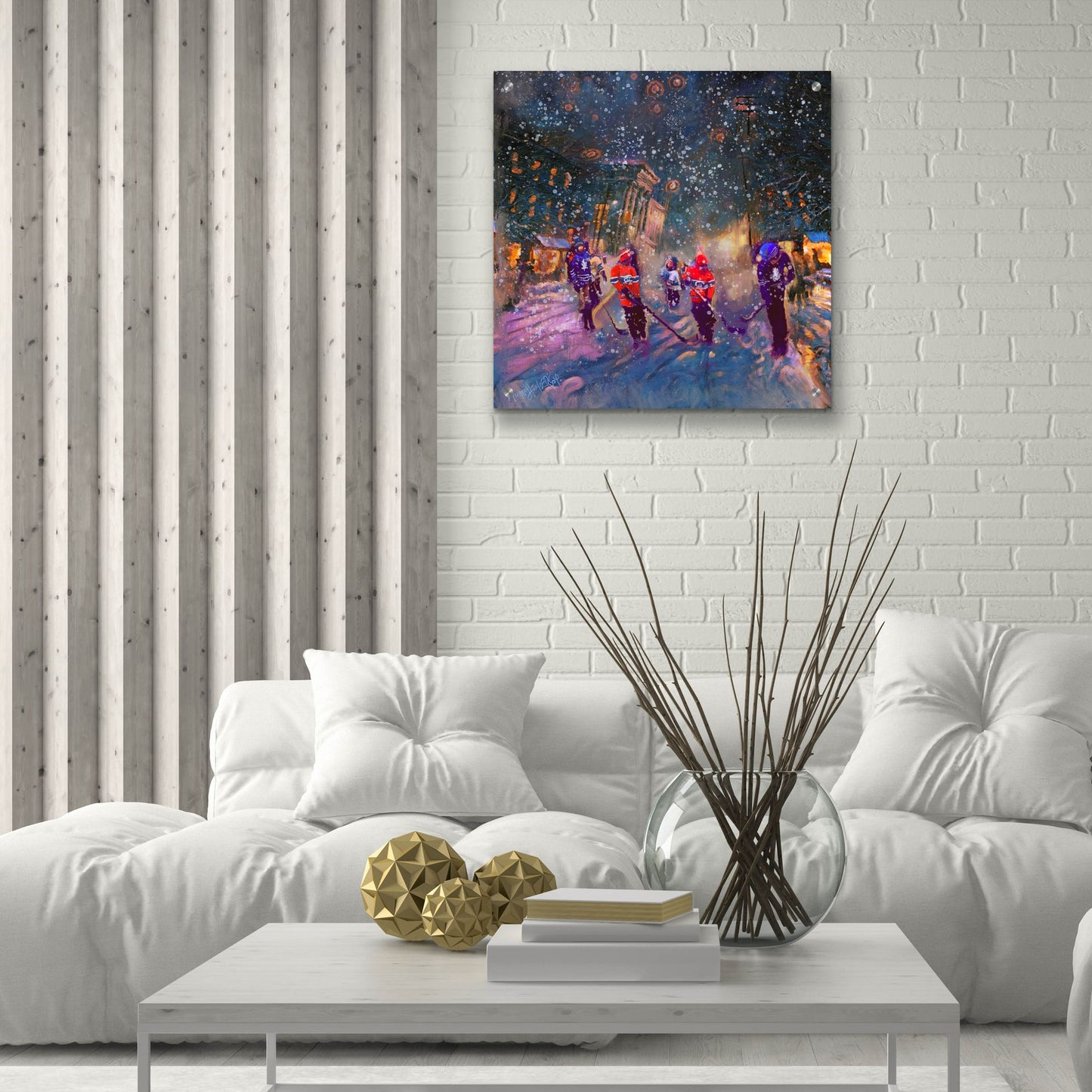 Epic Art 'Street Game' by Murray Henderson Fine Art, Acrylic Glass Wall Art,24x24