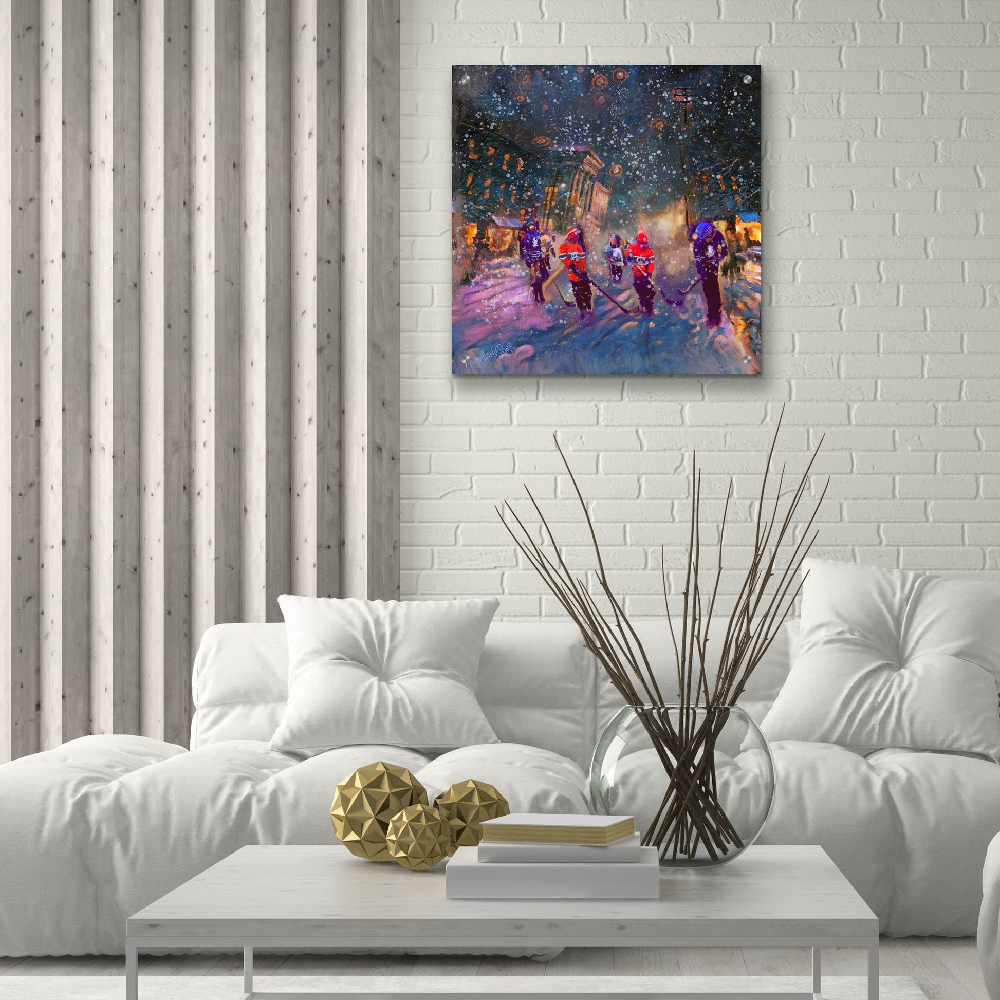 Epic Art 'Street Game' by Murray Henderson Fine Art, Acrylic Glass Wall Art,24x24