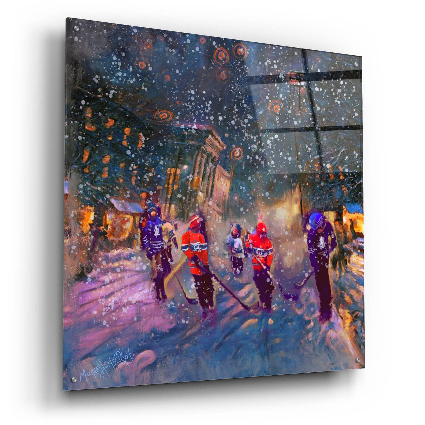 Epic Art 'Street Game' by Murray Henderson Fine Art, Acrylic Glass Wall Art,36x36