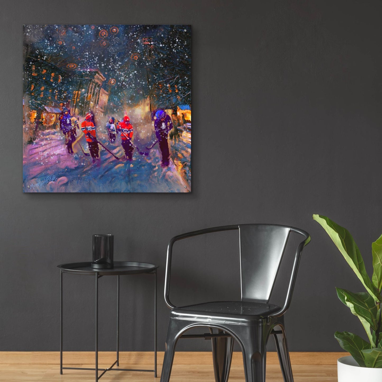 Epic Art 'Street Game' by Murray Henderson Fine Art, Acrylic Glass Wall Art,36x36