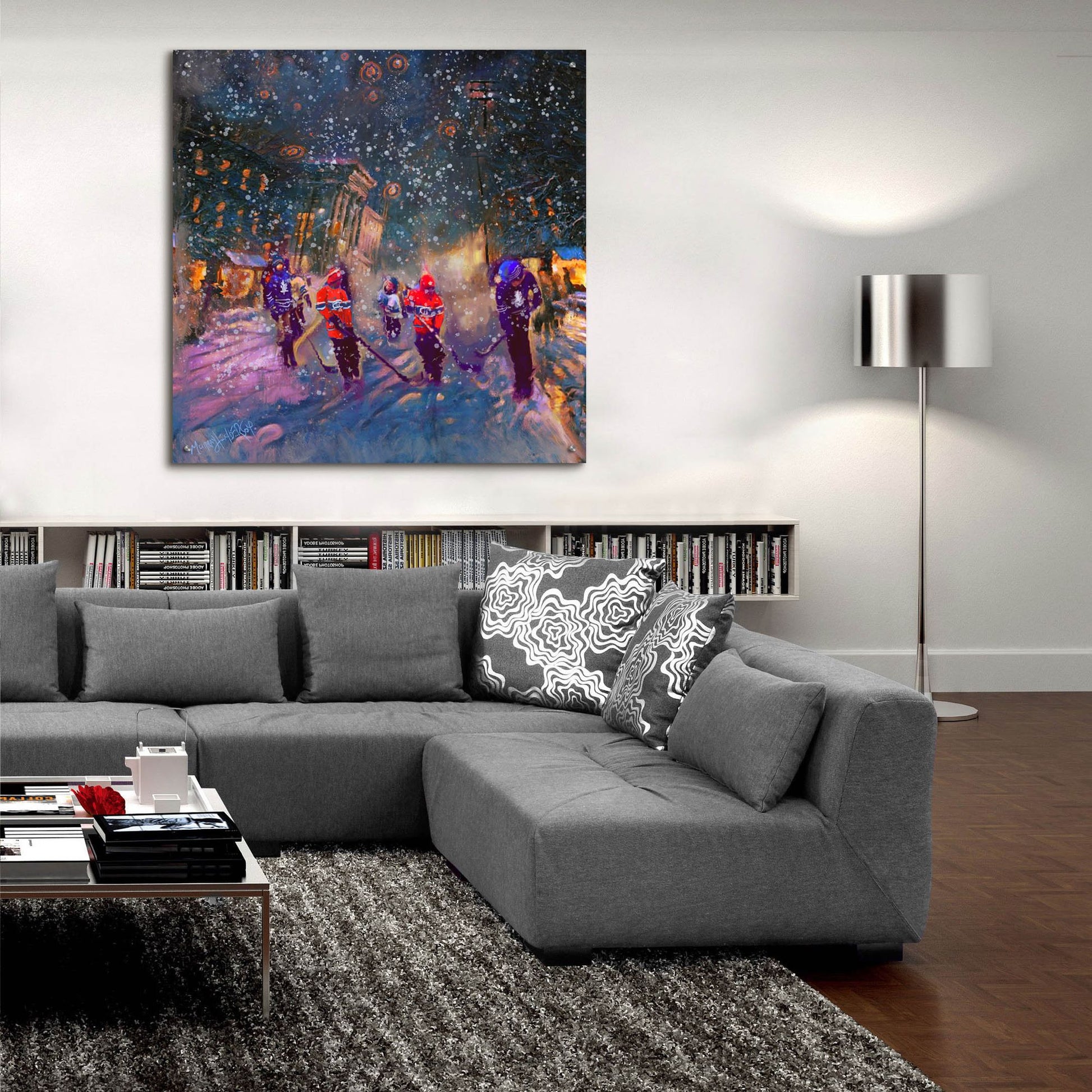 Epic Art 'Street Game' by Murray Henderson Fine Art, Acrylic Glass Wall Art,36x36