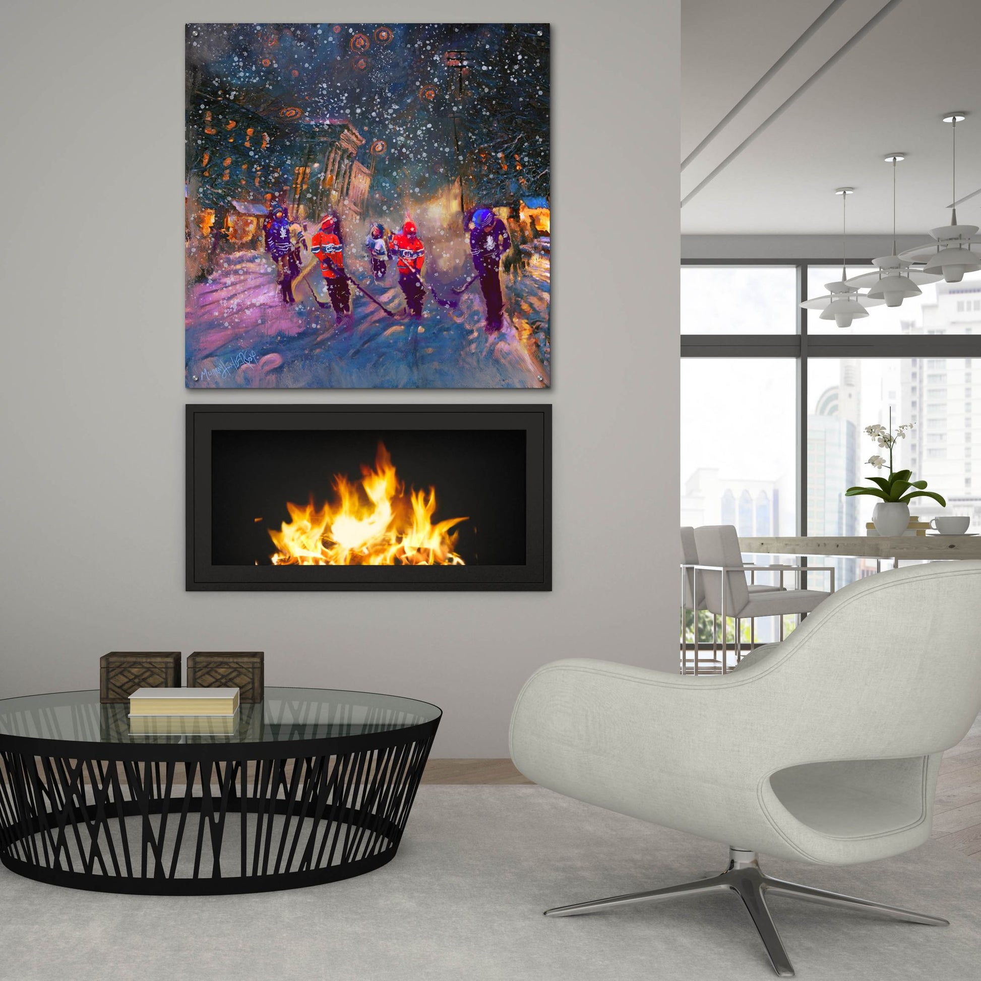 Epic Art 'Street Game' by Murray Henderson Fine Art, Acrylic Glass Wall Art,36x36