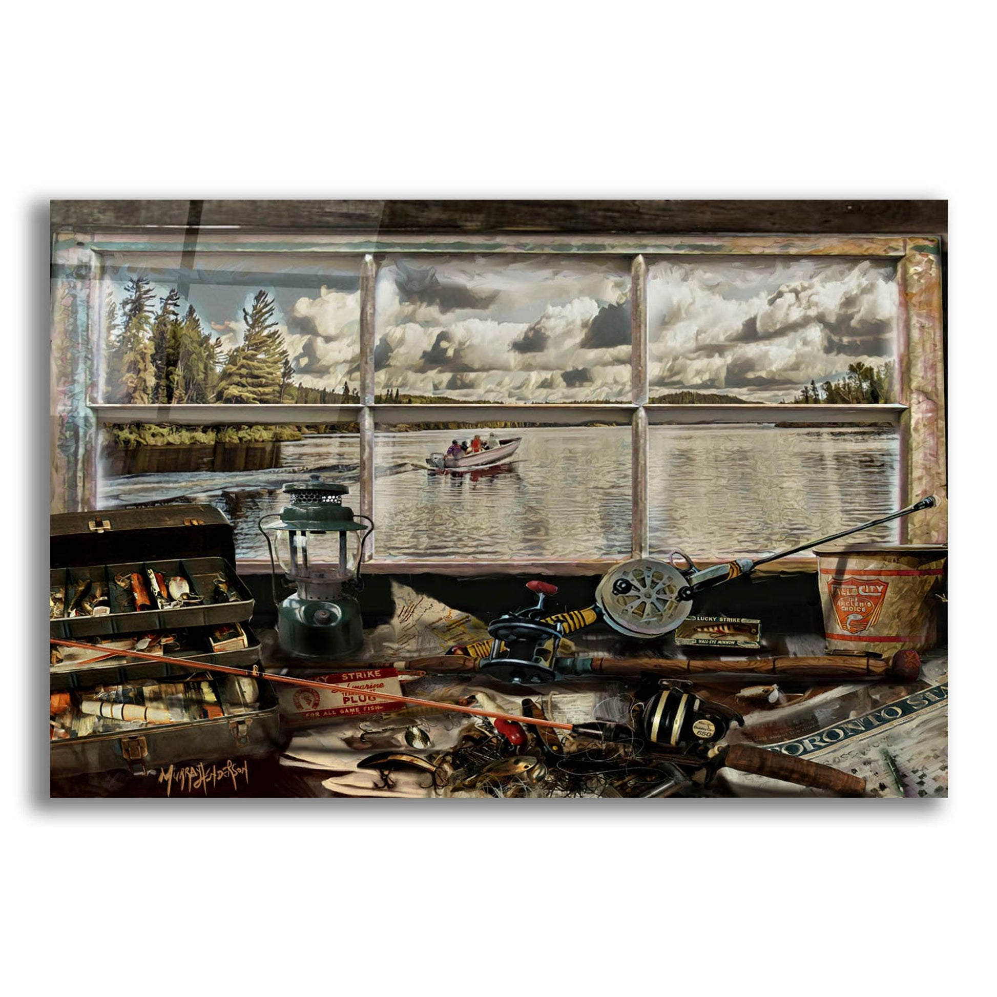 Epic Art 'Gone Fishing' by Murray Henderson Fine Art, Acrylic Glass Wall Art,16x12