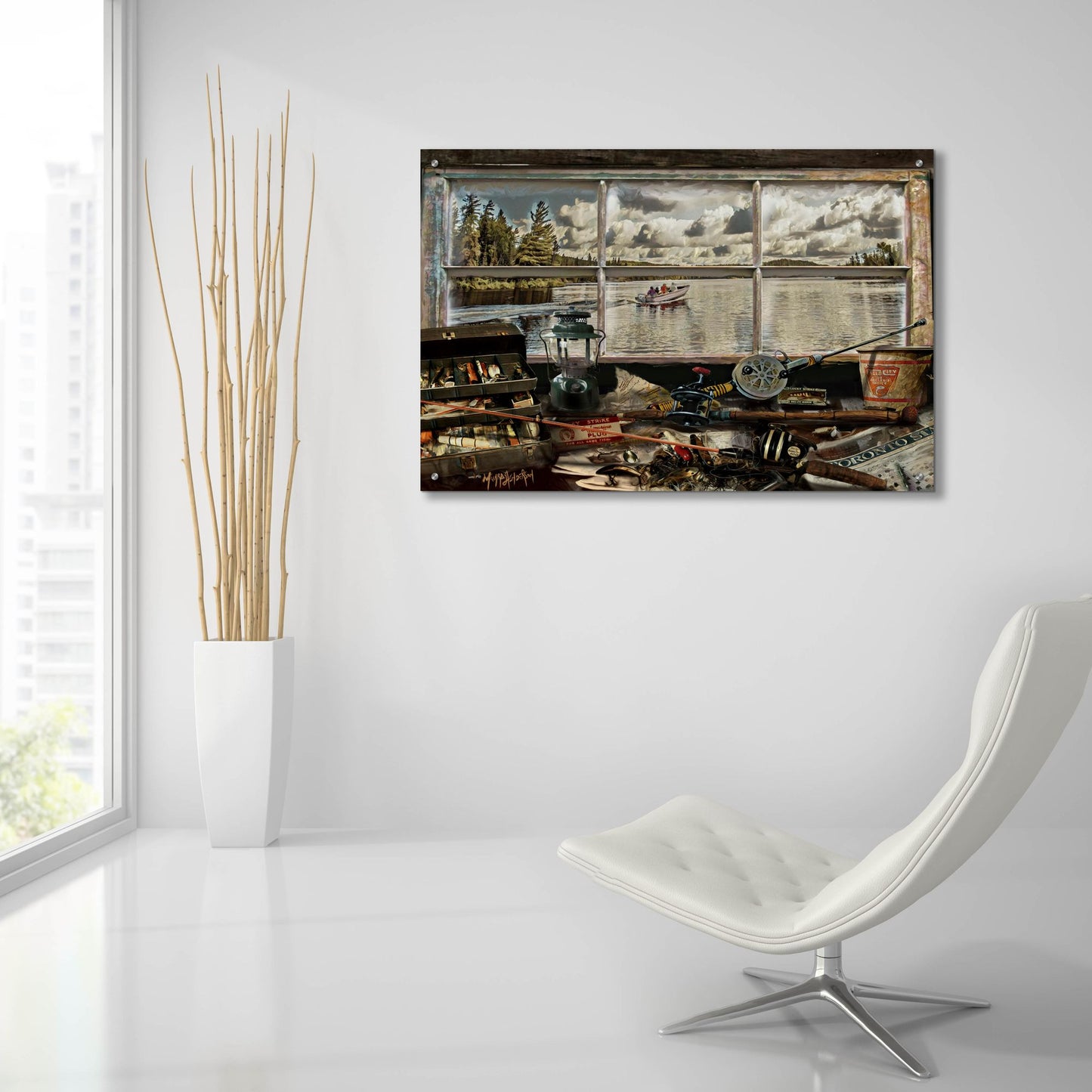 Epic Art 'Gone Fishing' by Murray Henderson Fine Art, Acrylic Glass Wall Art,36x24