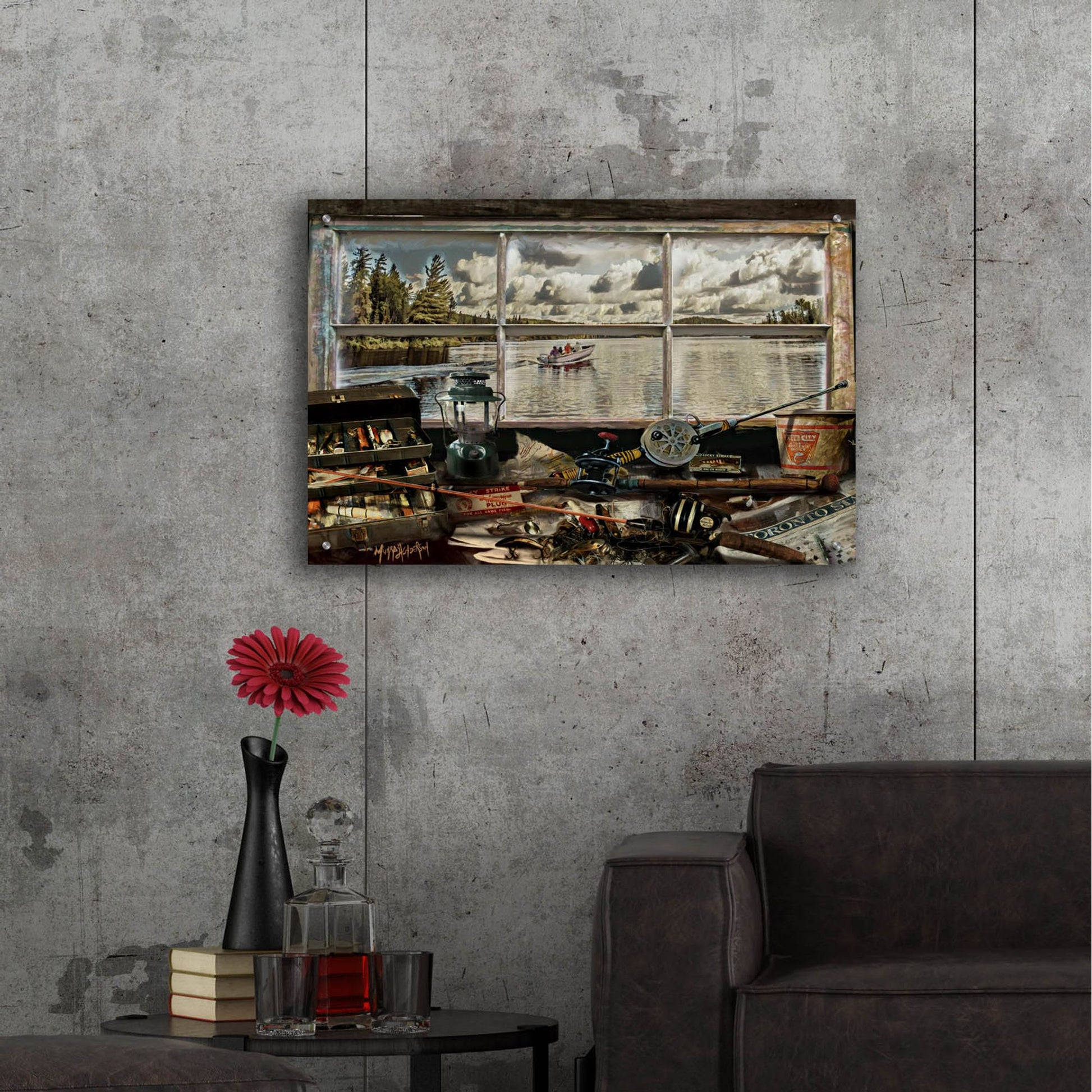 Epic Art 'Gone Fishing' by Murray Henderson Fine Art, Acrylic Glass Wall Art,36x24