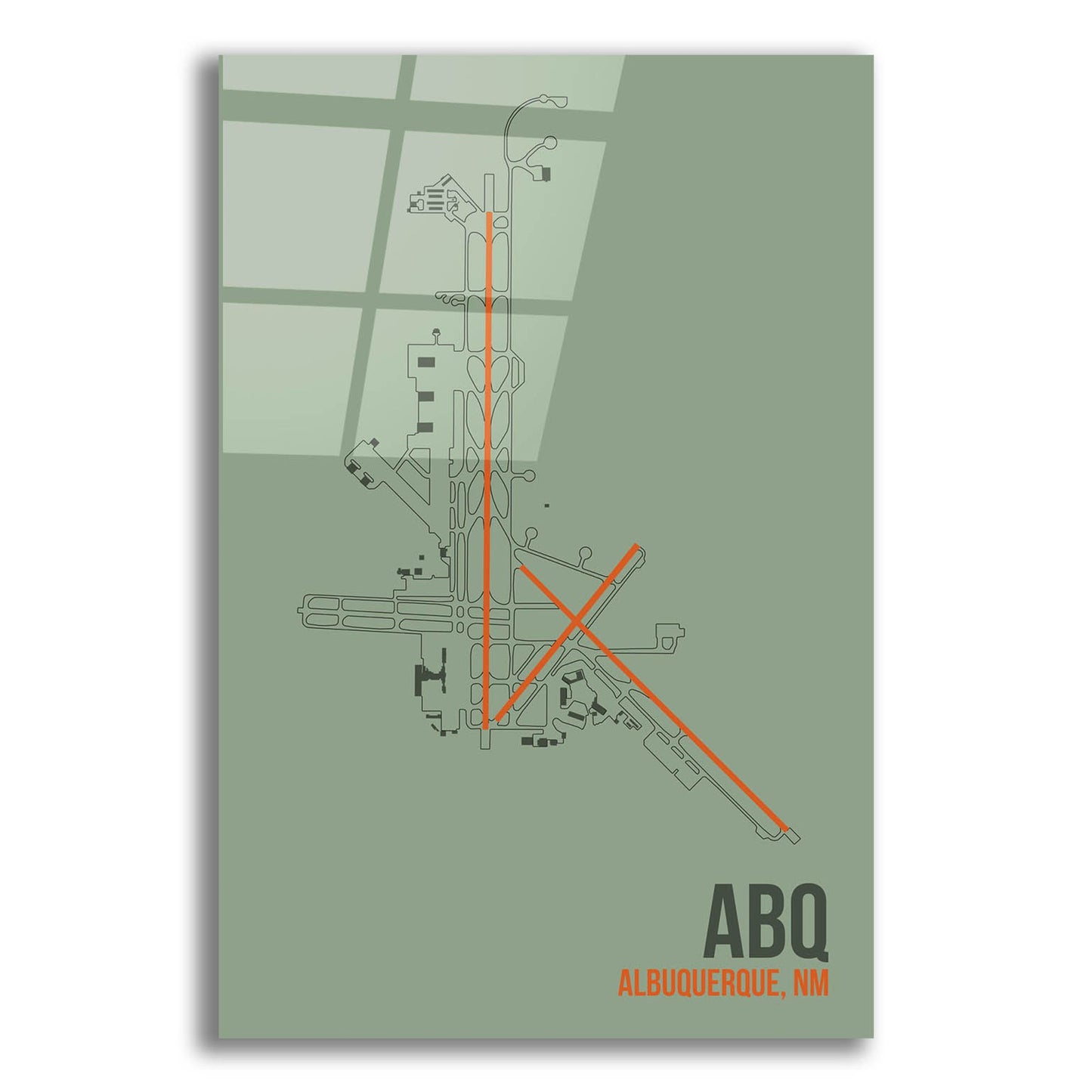 Epic Art 'ABQ Airport Layout' by O8 Left, Acrylic Glass Wall Art