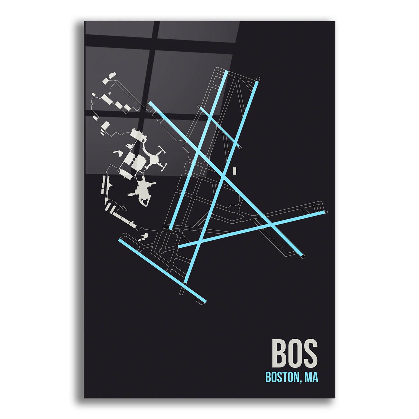 Epic Art 'BOS Airport Layout' by O8 Left, Acrylic Glass Wall Art