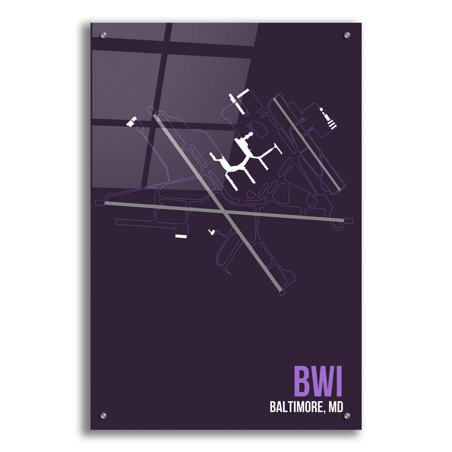 Epic Art 'BWI Airport Layout' by O8 Left, Acrylic Glass Wall Art