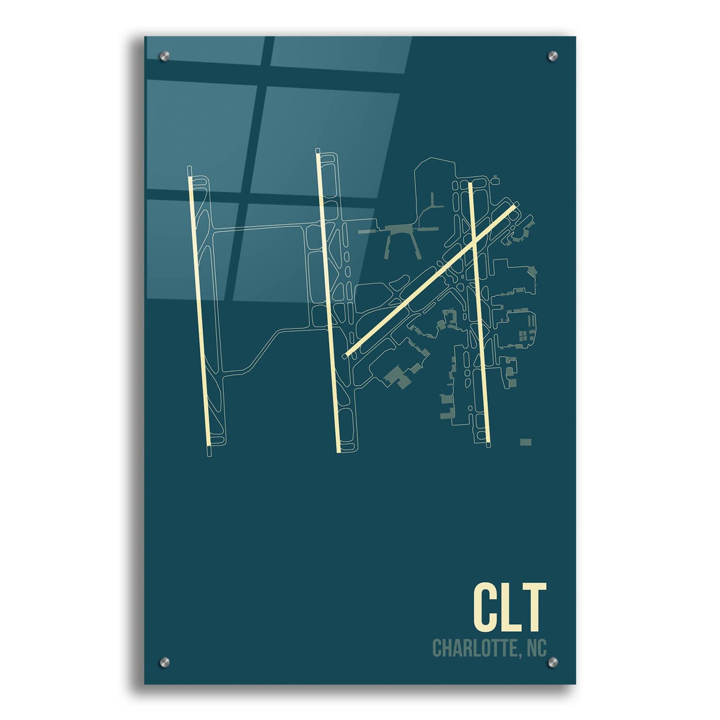 Epic Art 'CLT Airport Layout' by O8 Left, Acrylic Glass Wall Art