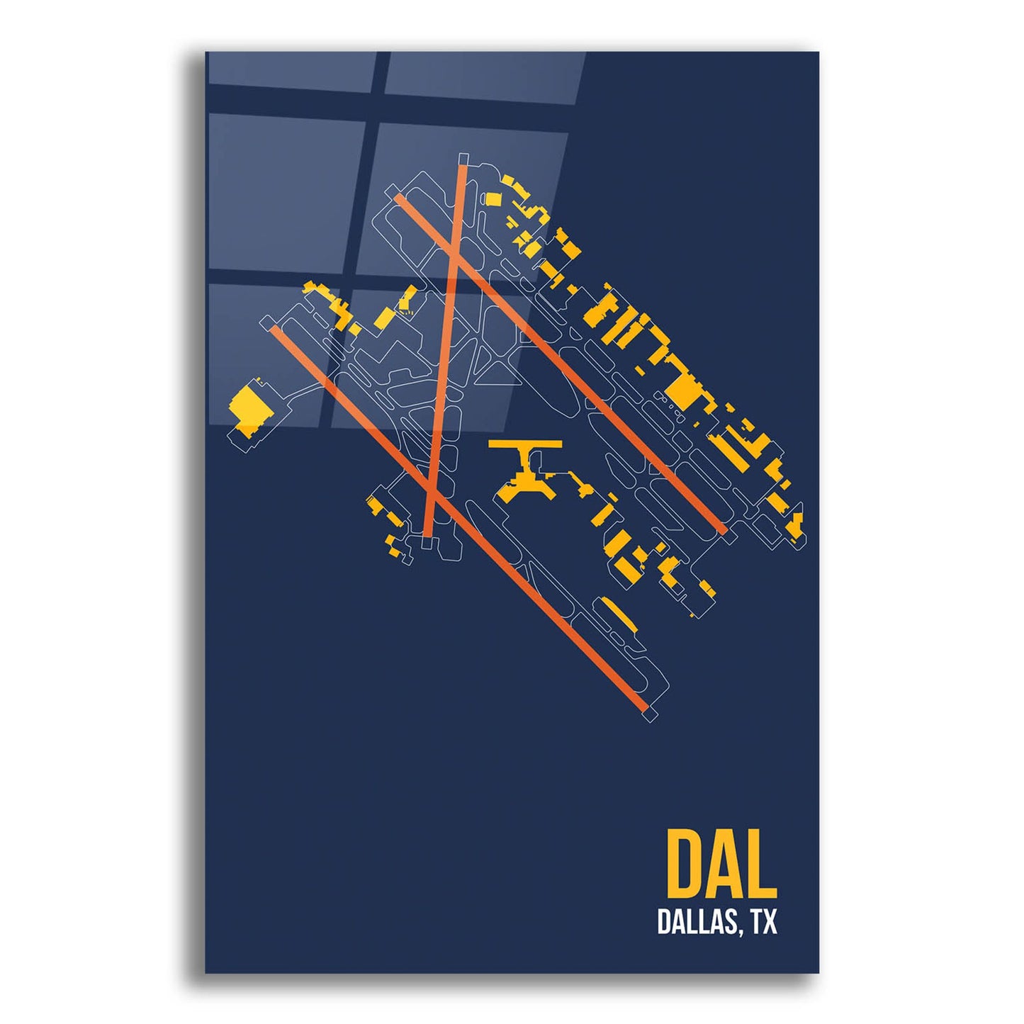 Epic Art 'DAL Airport Layout' by O8 Left, Acrylic Glass Wall Art