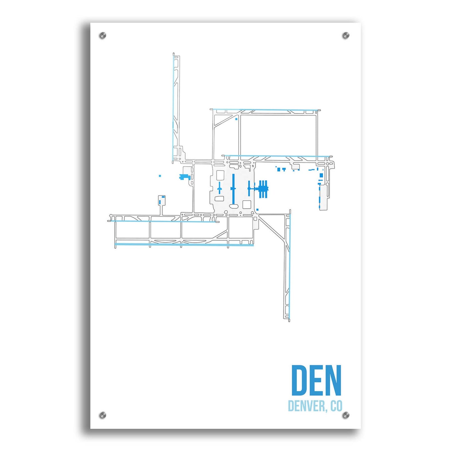 Epic Art 'DEN Airport Layout' by O8 Left, Acrylic Glass Wall Art