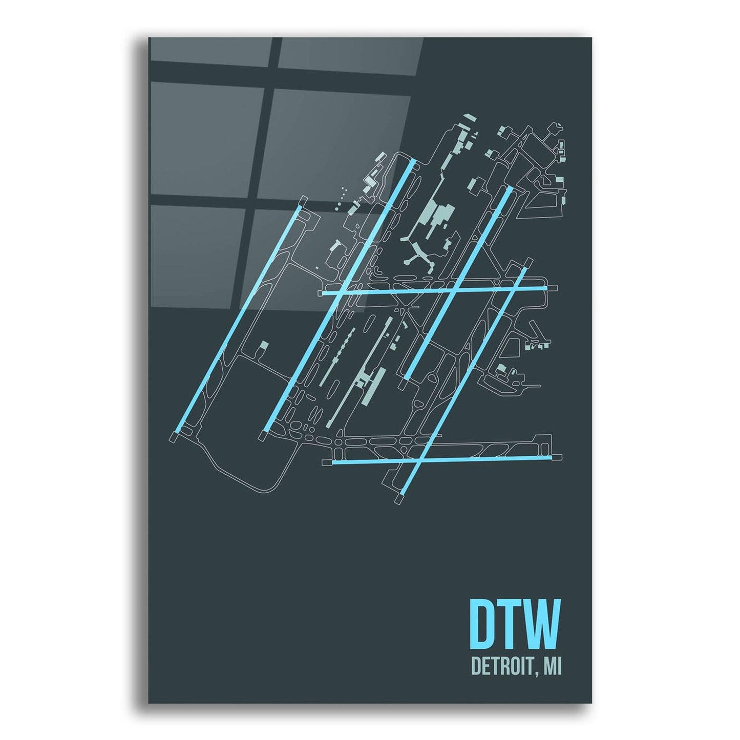 Epic Art 'DTW Airport Layout' by O8 Left, Acrylic Glass Wall Art