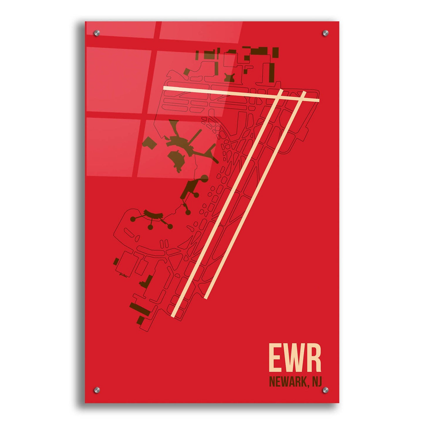 Epic Art 'EWR Airport Layout' by O8 Left, Acrylic Glass Wall Art