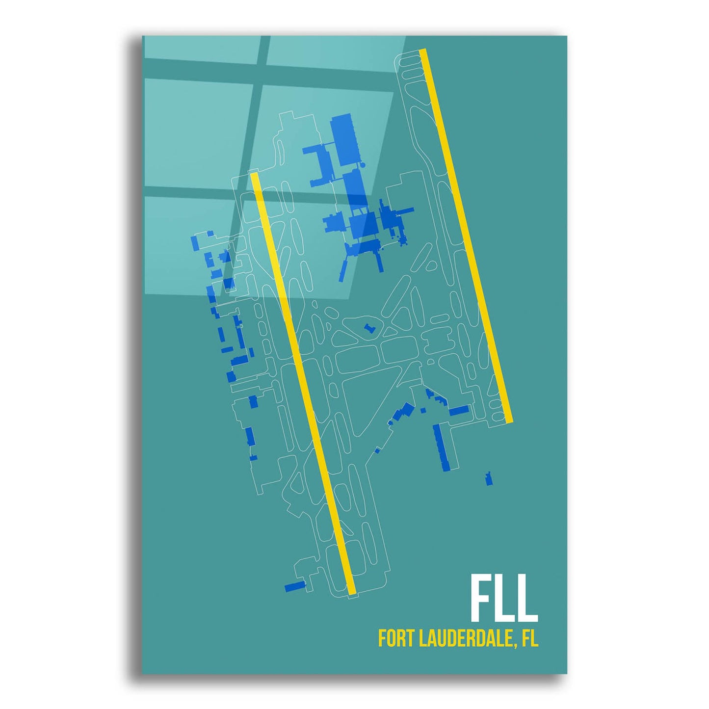 Epic Art 'FLL Airport Layout' by O8 Left, Acrylic Glass Wall Art