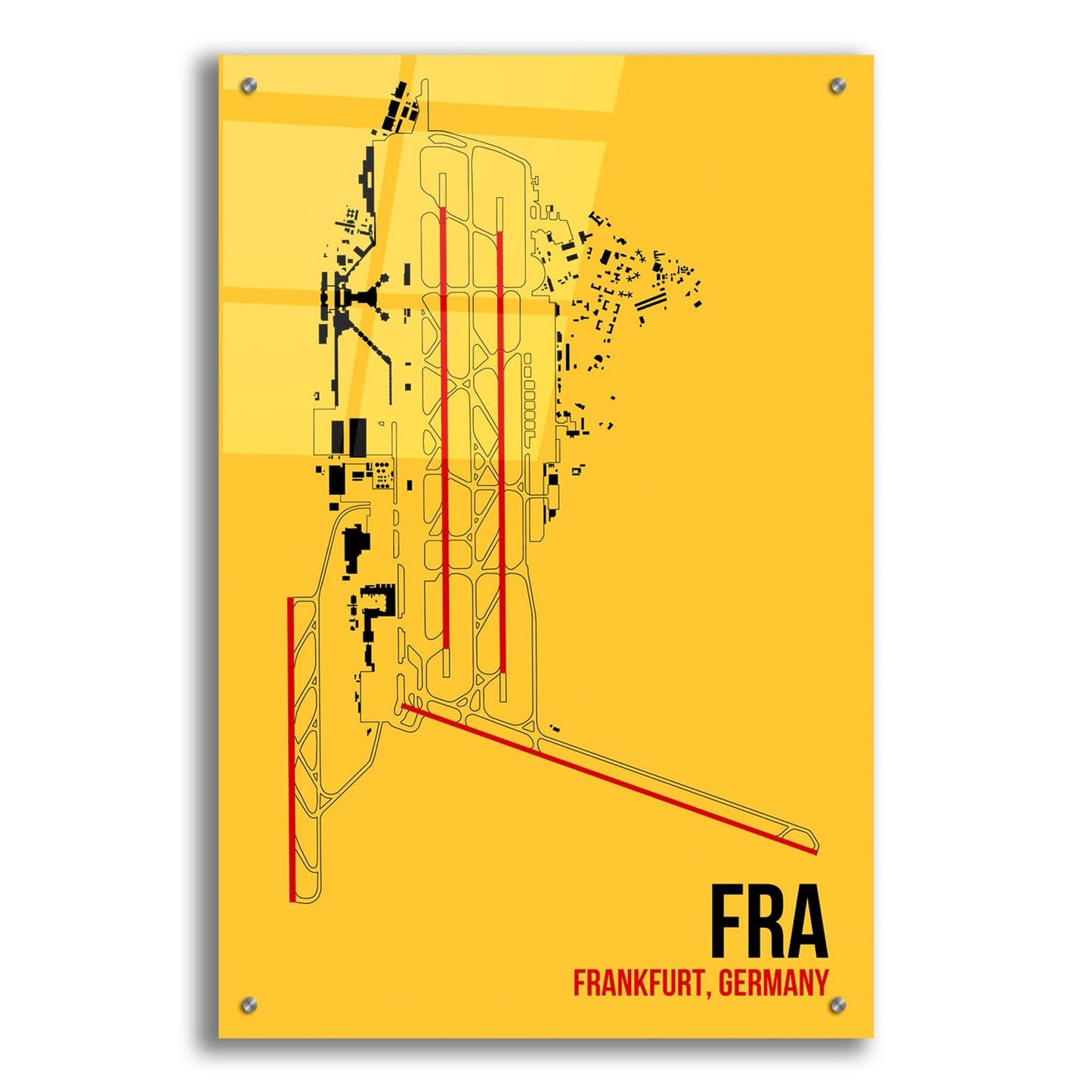 Epic Art 'FRA Airport Layout' by O8 Left, Acrylic Glass Wall Art