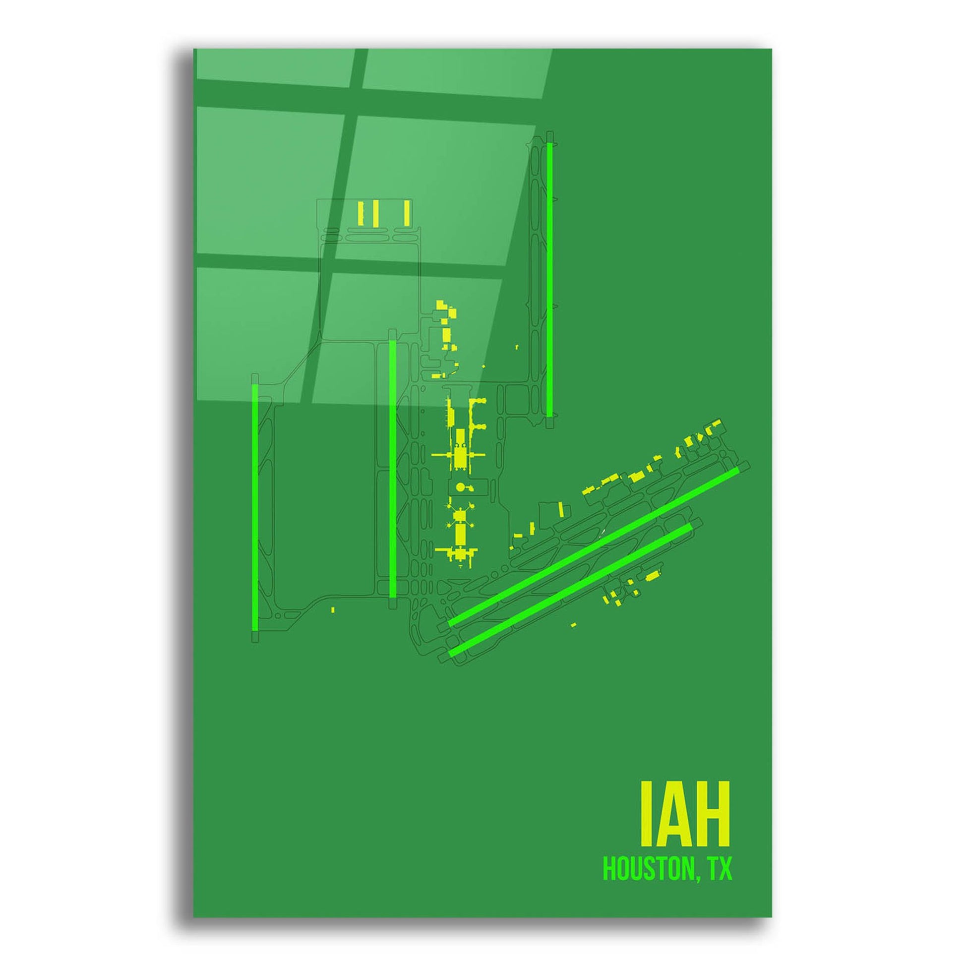 Epic Art 'IAH Airport Layout' by O8 Left, Acrylic Glass Wall Art,12x16