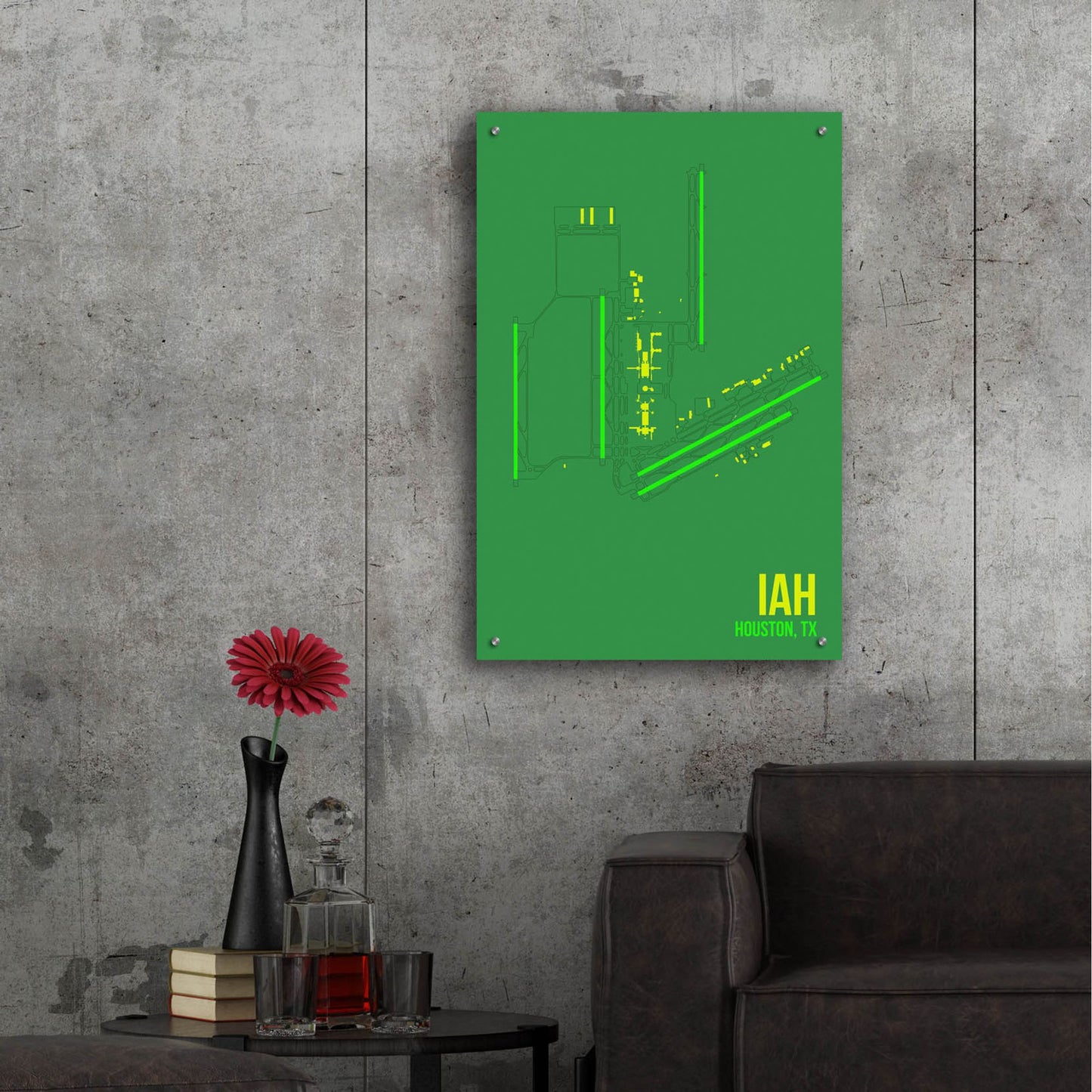 Epic Art 'IAH Airport Layout' by O8 Left, Acrylic Glass Wall Art,24x36