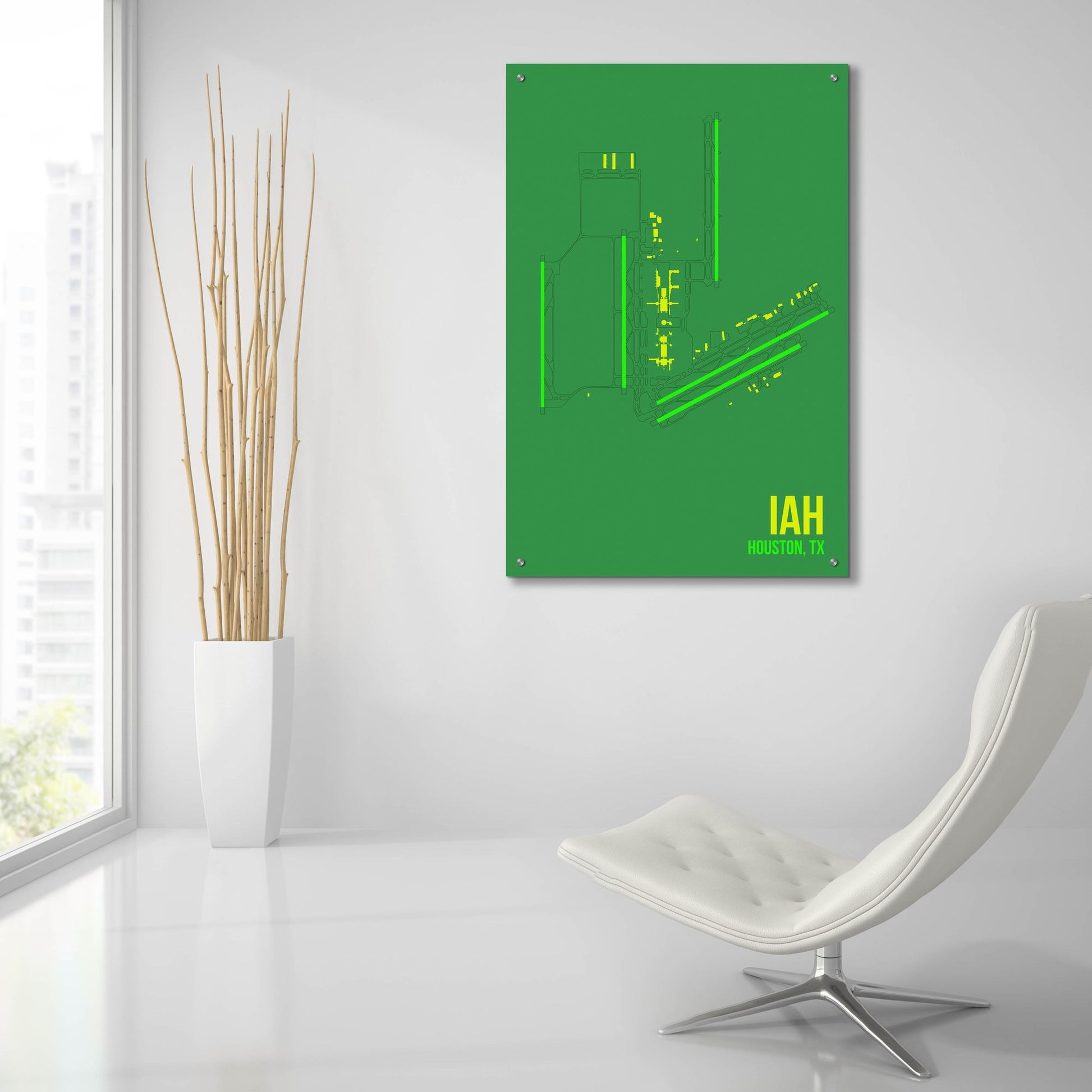 Epic Art 'IAH Airport Layout' by O8 Left, Acrylic Glass Wall Art,24x36