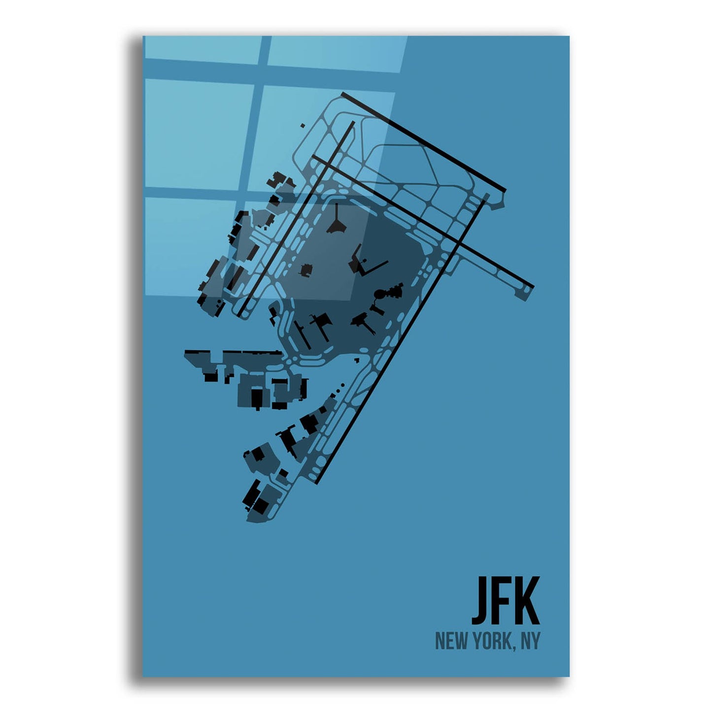 Epic Art 'JFK Airport Layout' by O8 Left, Acrylic Glass Wall Art