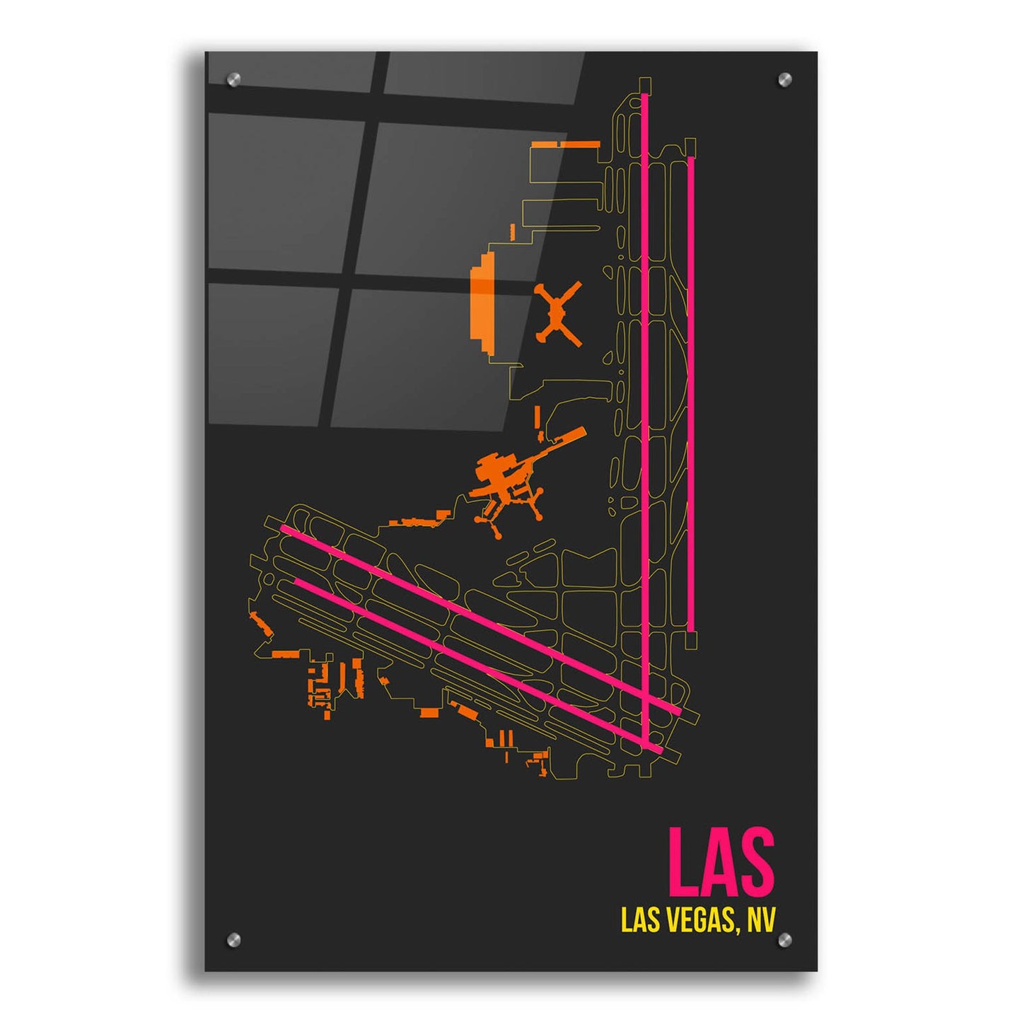 Epic Art 'LAS Airport Layout' by O8 Left, Acrylic Glass Wall Art