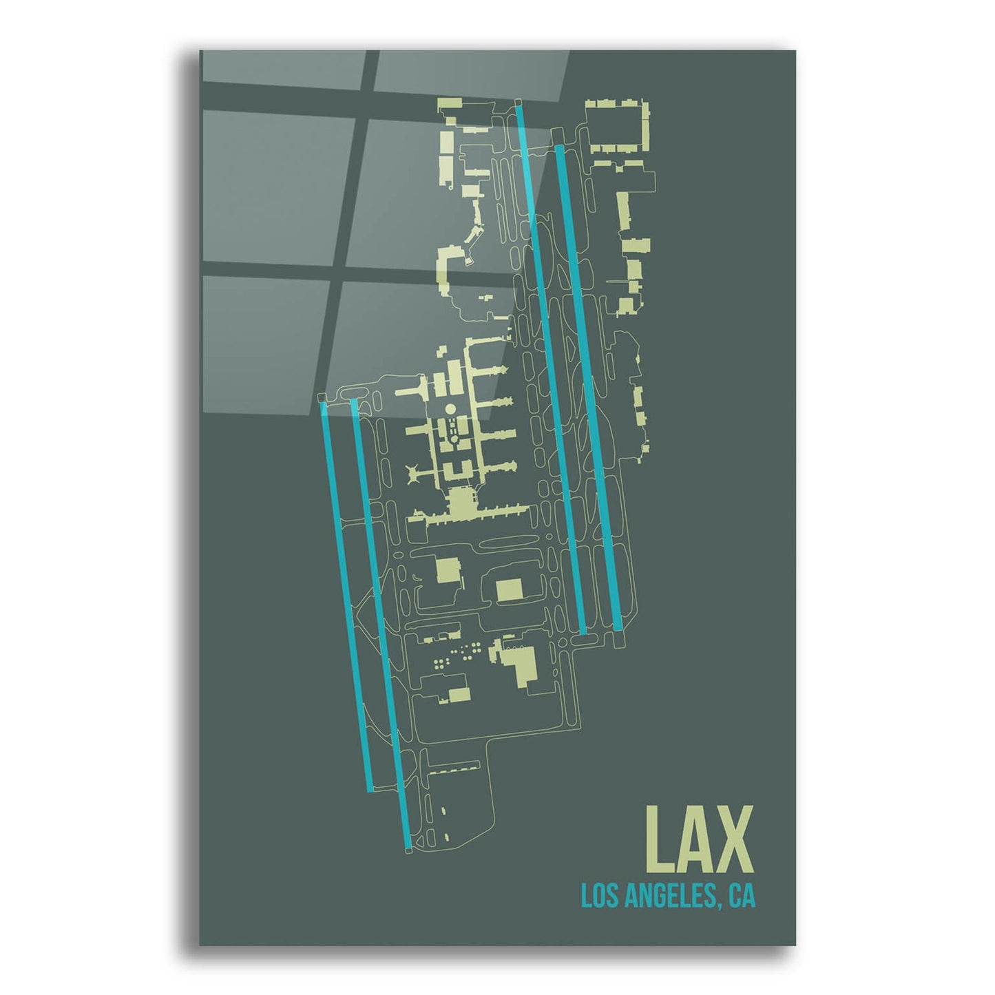 Epic Art 'LAX Airport Layout' by O8 Left, Acrylic Glass Wall Art