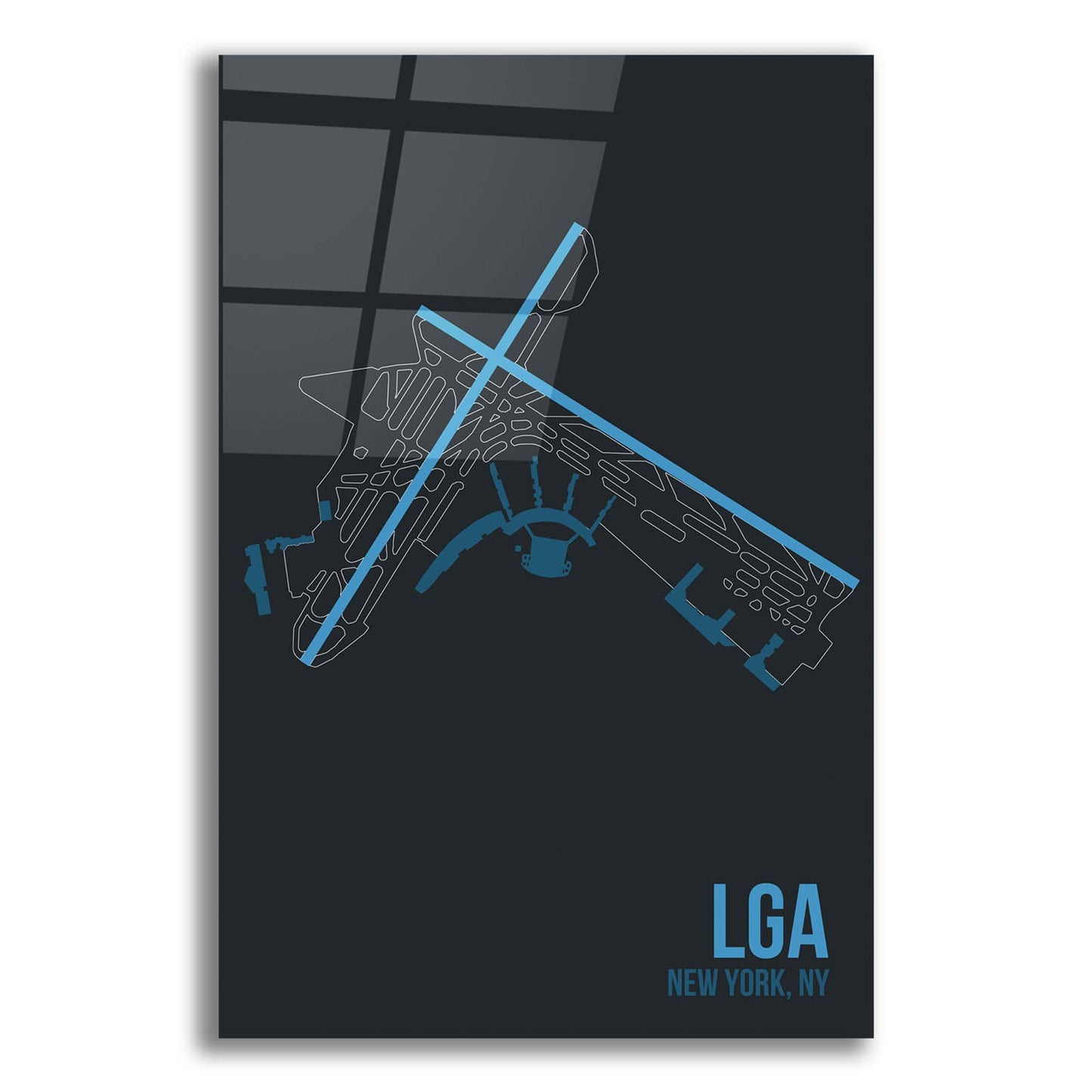 Epic Art 'LGA Airport Layout' by O8 Left, Acrylic Glass Wall Art