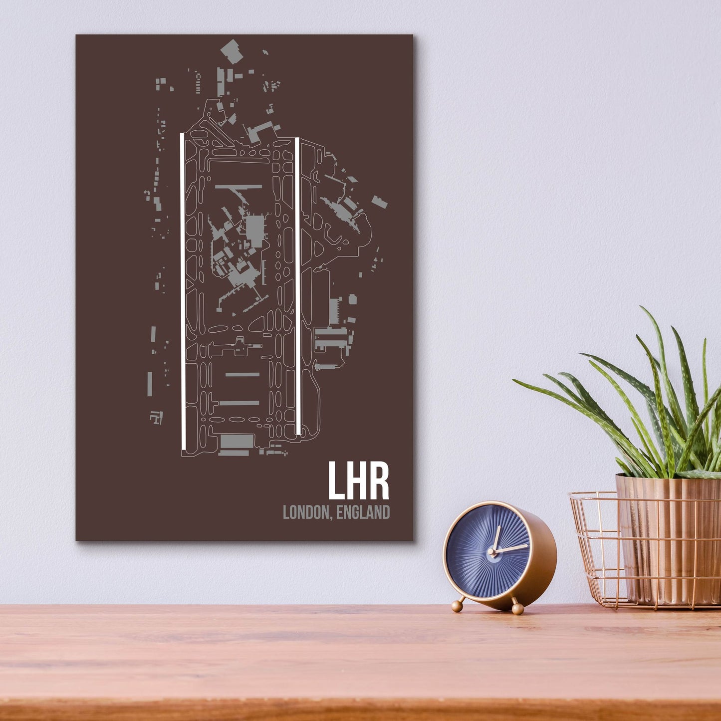 Epic Art 'LHR Airport Layout' by O8 Left, Acrylic Glass Wall Art,12x16