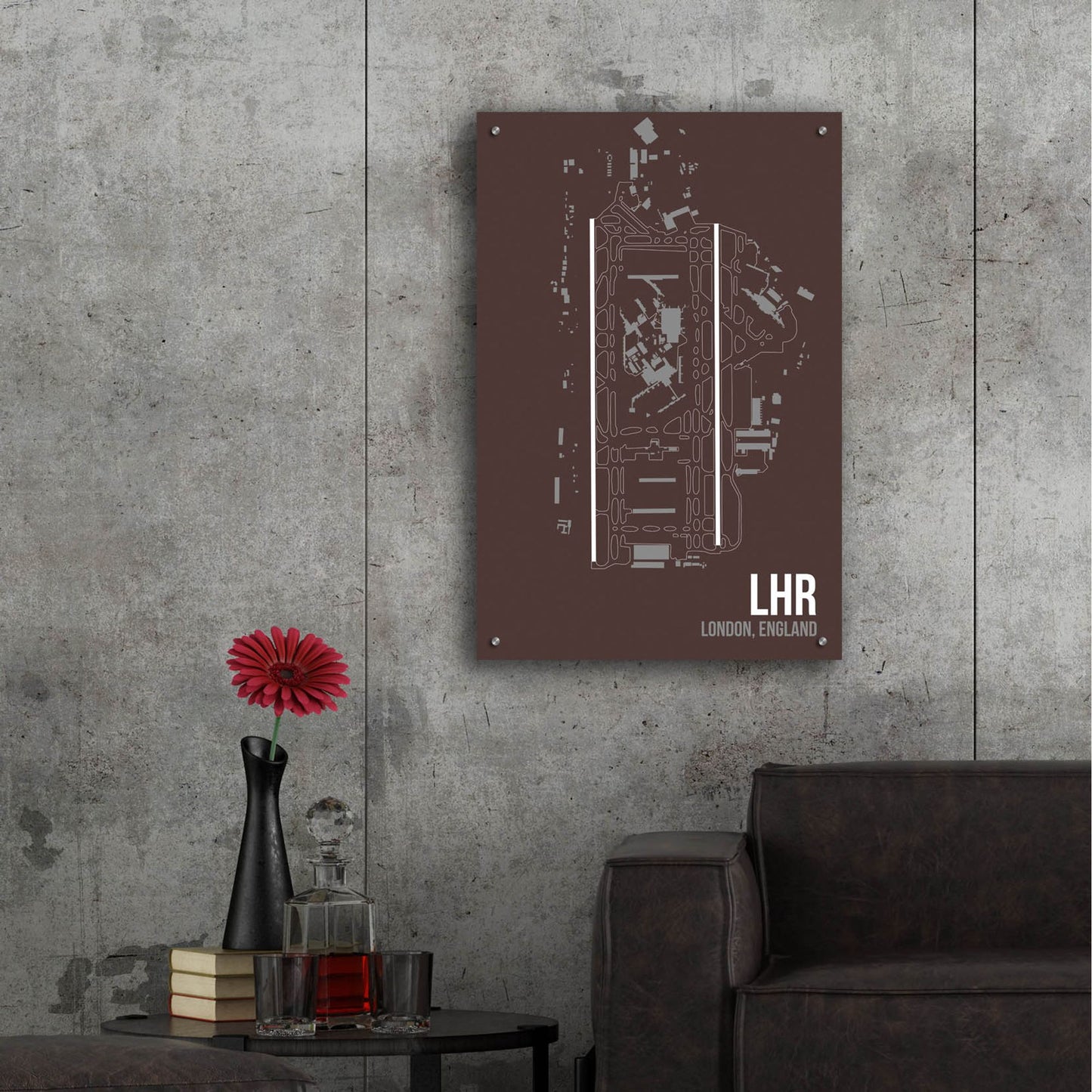 Epic Art 'LHR Airport Layout' by O8 Left, Acrylic Glass Wall Art,24x36