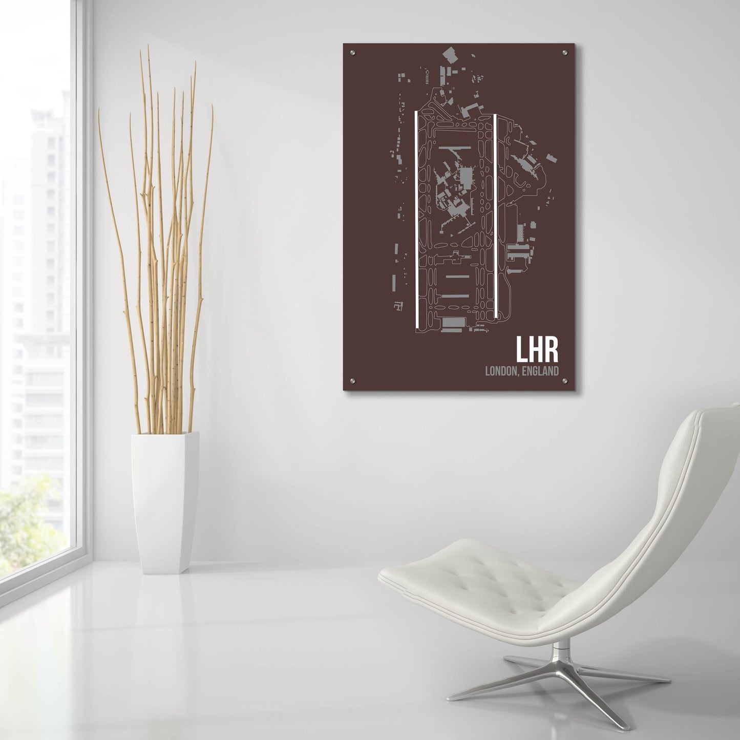 Epic Art 'LHR Airport Layout' by O8 Left, Acrylic Glass Wall Art,24x36