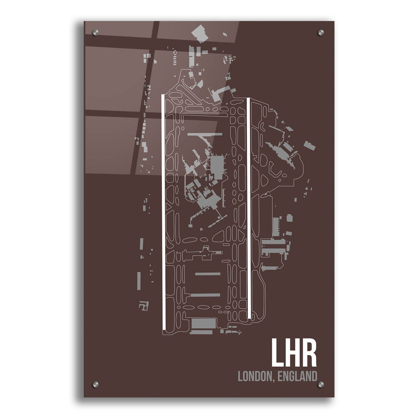 Epic Art 'LHR Airport Layout' by O8 Left, Acrylic Glass Wall Art,24x36