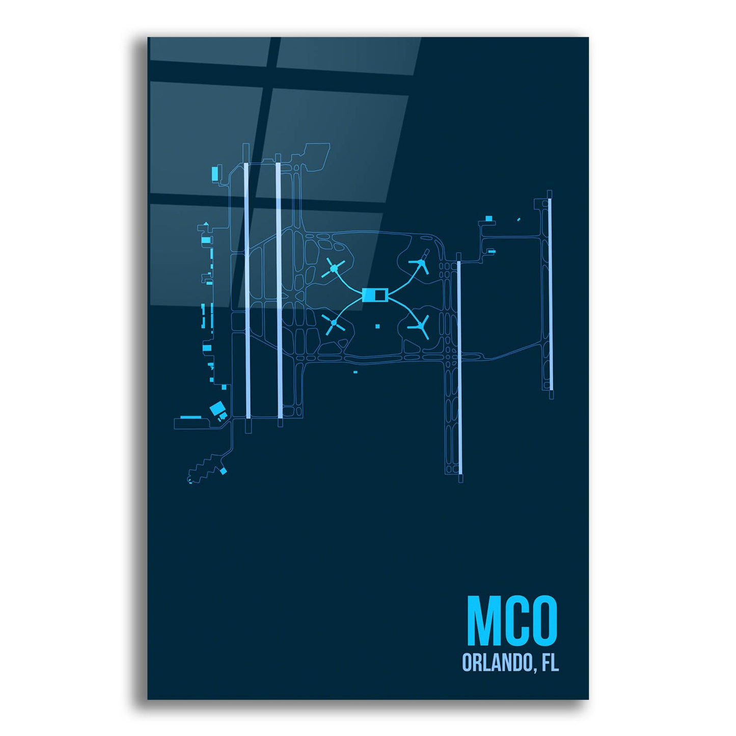 Epic Art 'MCO Airport Layout' by O8 Left, Acrylic Glass Wall Art