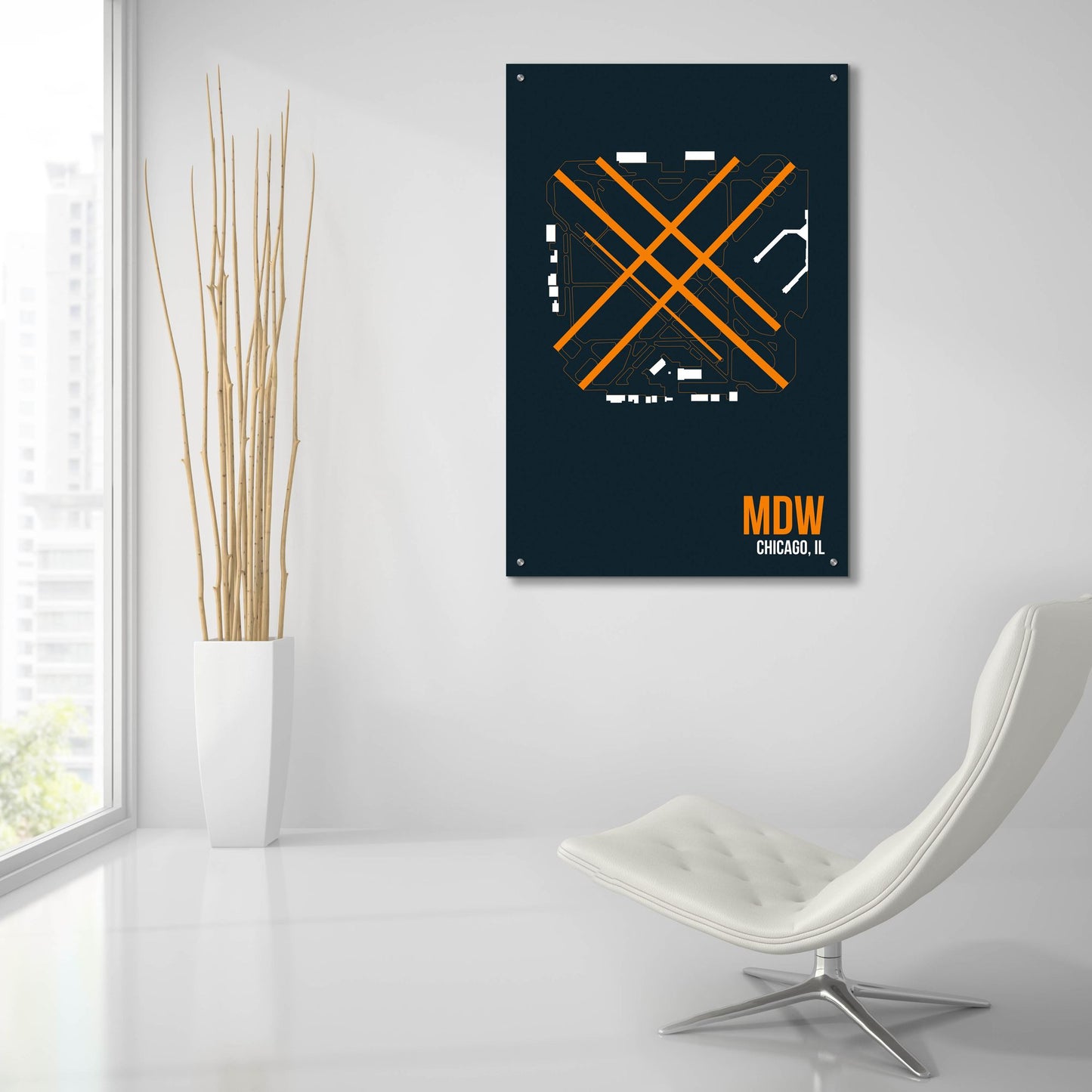 Epic Art 'MDW Airport Layout' by O8 Left, Acrylic Glass Wall Art,24x36