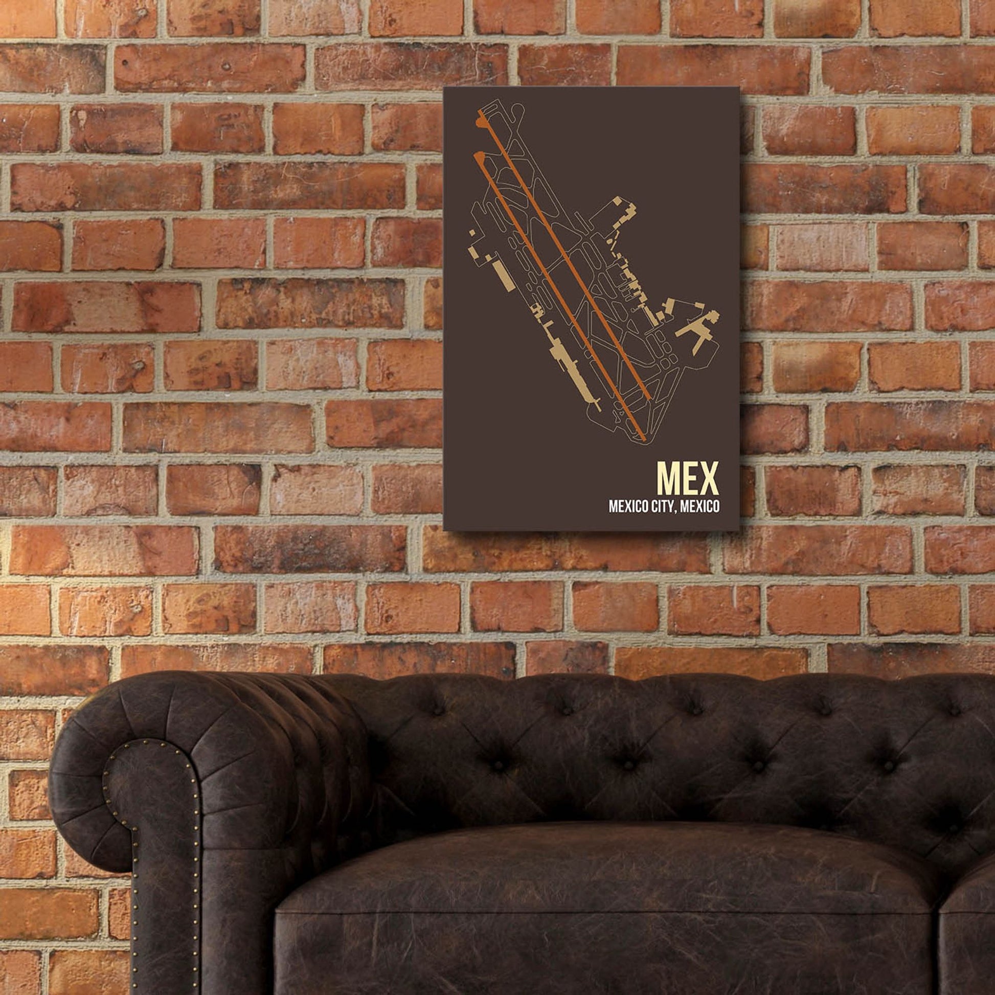 Epic Art 'MEX Airport Layout' by O8 Left, Acrylic Glass Wall Art,16x24