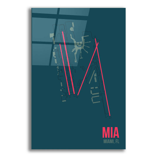 Epic Art 'MIA Airport Layout' by O8 Left, Acrylic Glass Wall Art