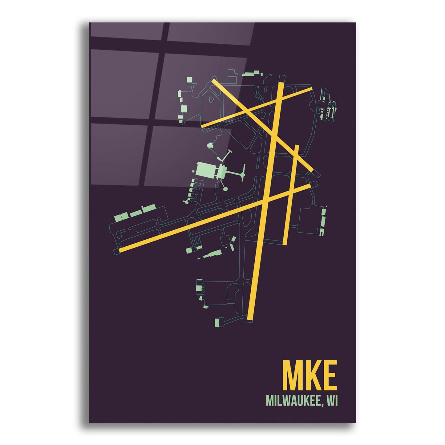 Epic Art 'MKE Airport Layout' by O8 Left, Acrylic Glass Wall Art