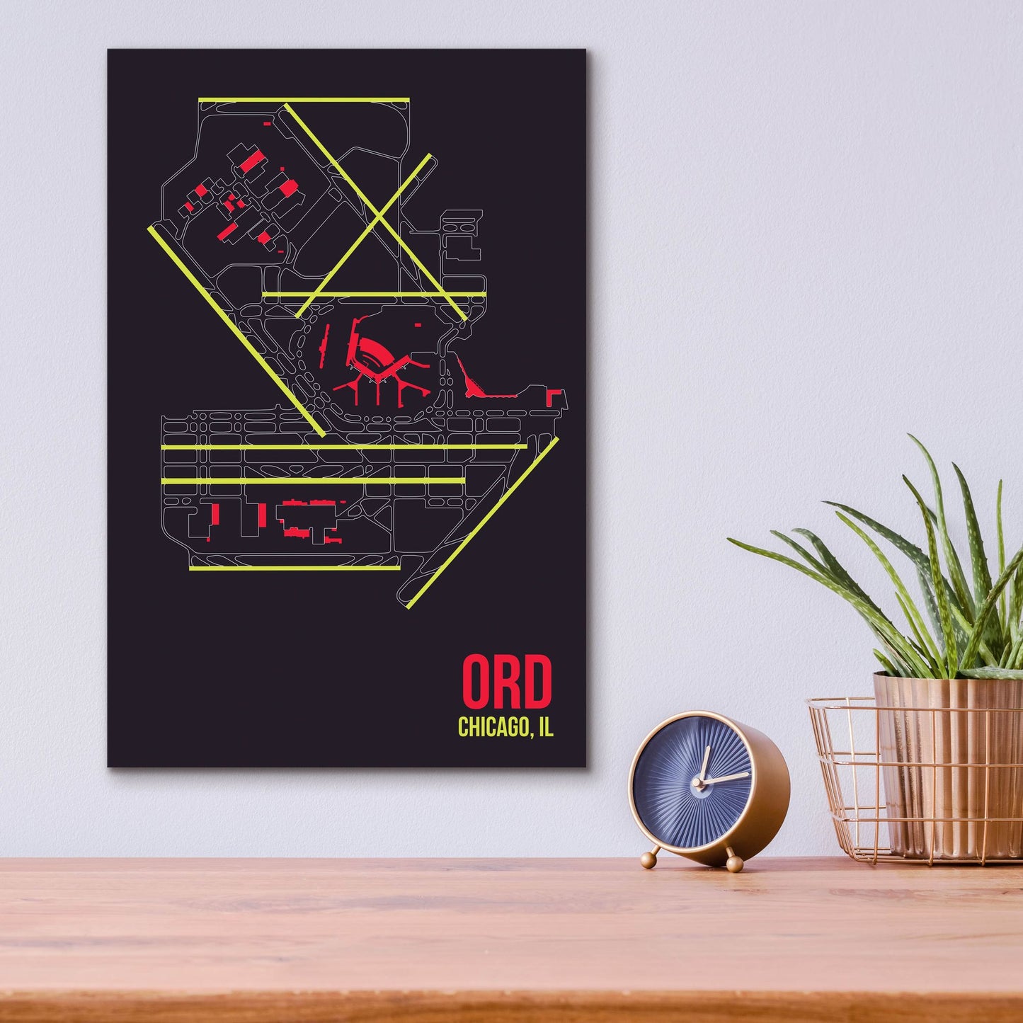 Epic Art 'ORD Airport Layout' by O8 Left, Acrylic Glass Wall Art,12x16