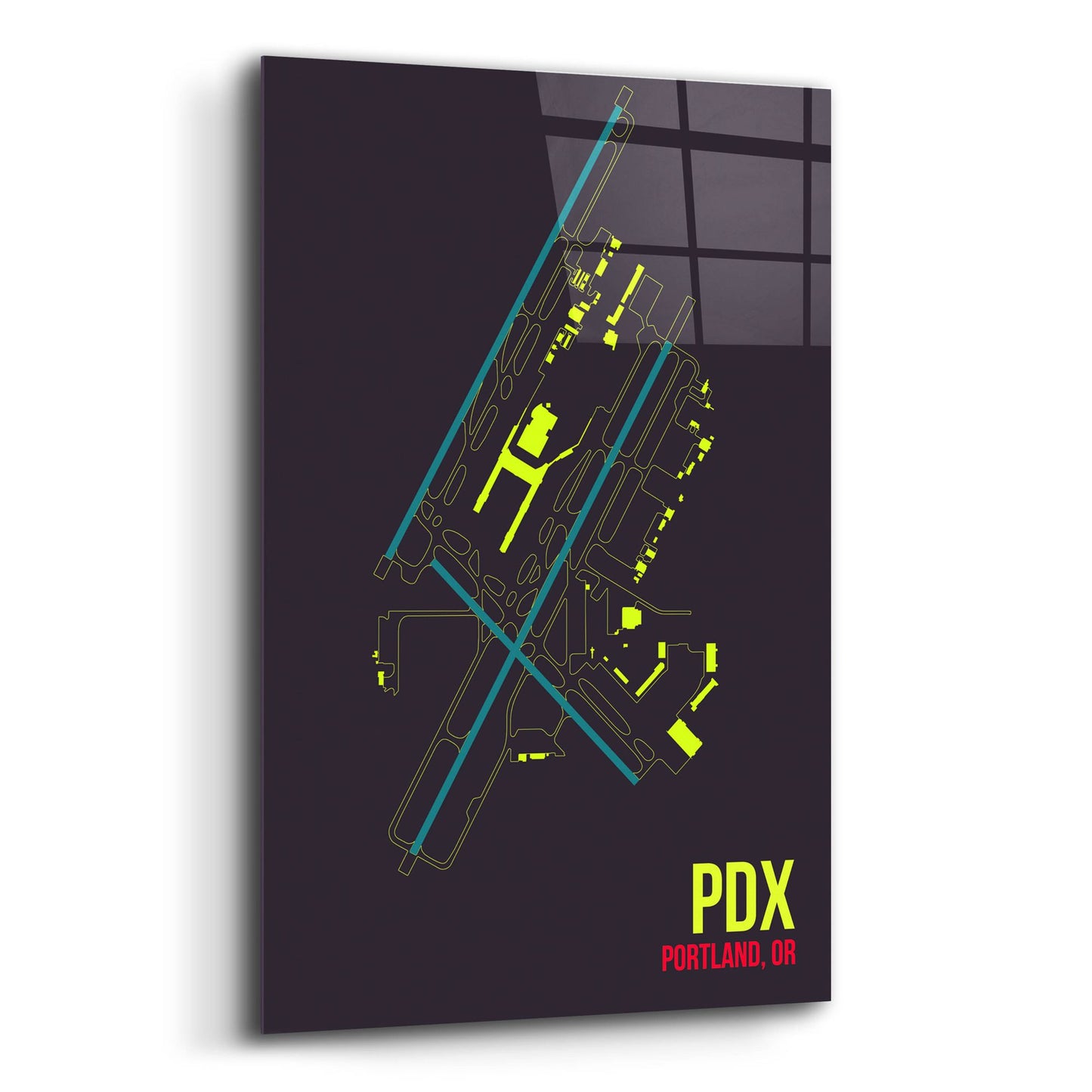 Epic Art 'PDX Airport Layout' by O8 Left, Acrylic Glass Wall Art,12x16