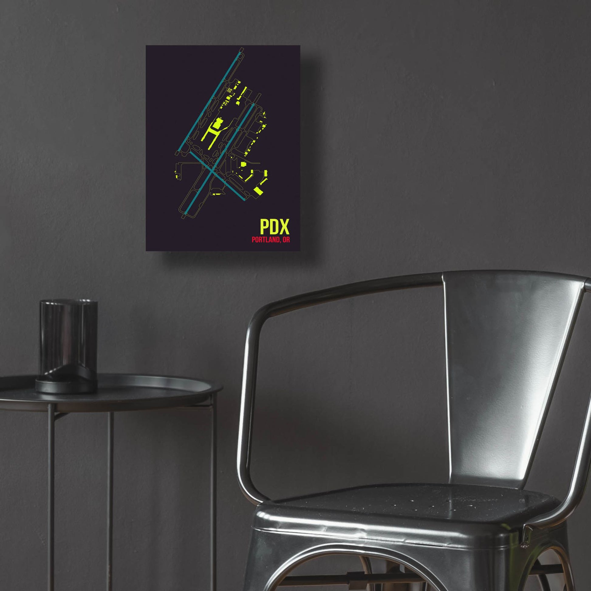 Epic Art 'PDX Airport Layout' by O8 Left, Acrylic Glass Wall Art,12x16